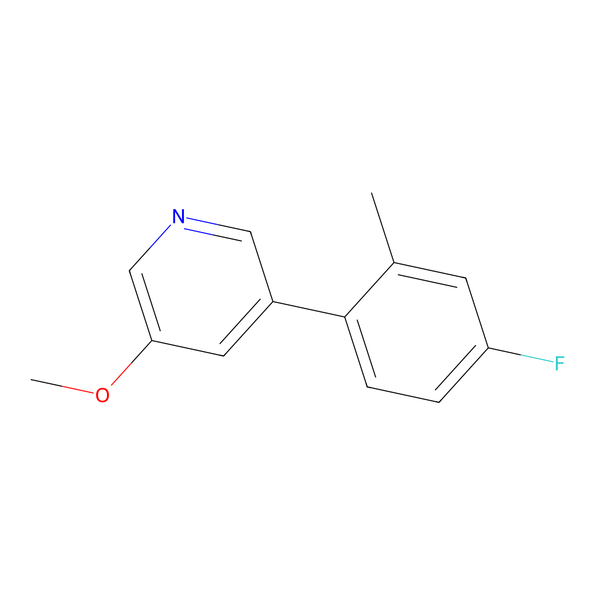 3-(4-Fluoro-2-methylphenyl)-5-methoxypyridine molecular structure, CAS 2137717-30-5
