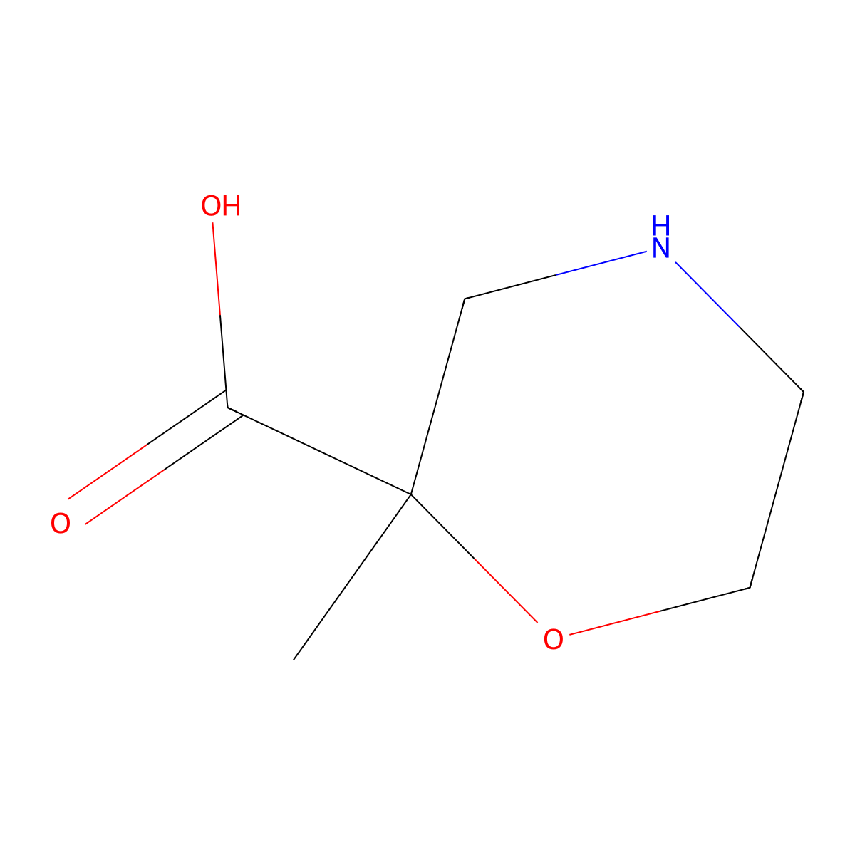 2-Methylmorpholine-2-carboxylic acid molecular structure, CAS 2137717-32-7