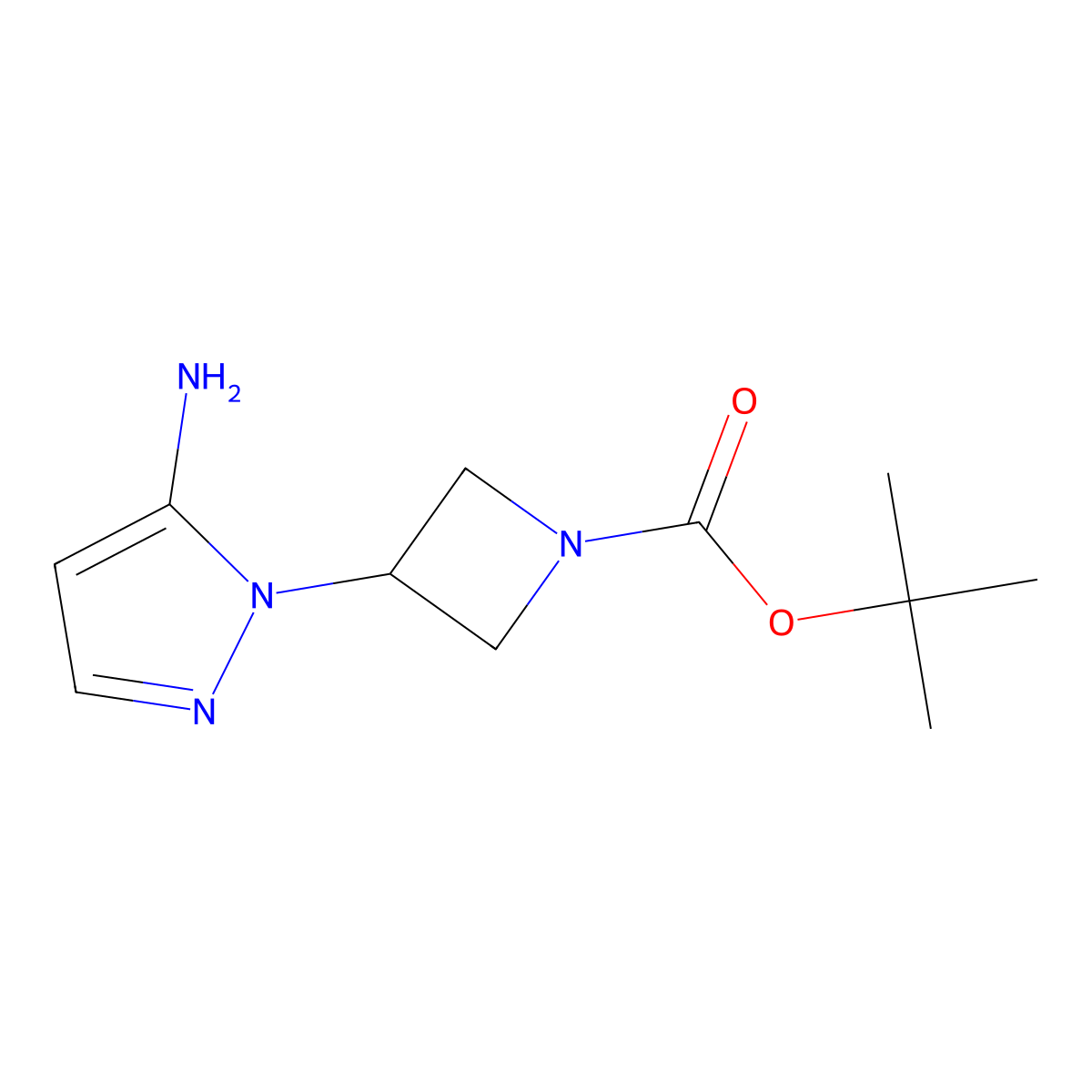 tert-butyl 3-(5-amino-1H-pyrazol-1-yl)azetidine-1-carboxylate molecular structure, CAS 2137717-81-6