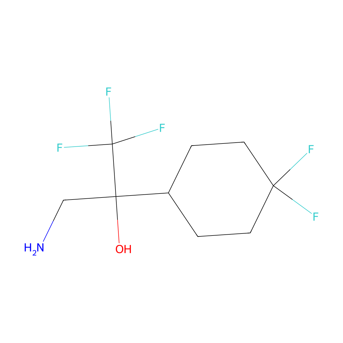 3-Amino-2-(4,4-difluorocyclohexyl)-1,1,1-trifluoropropan-2-ol molecular structure, CAS 2137717-89-4