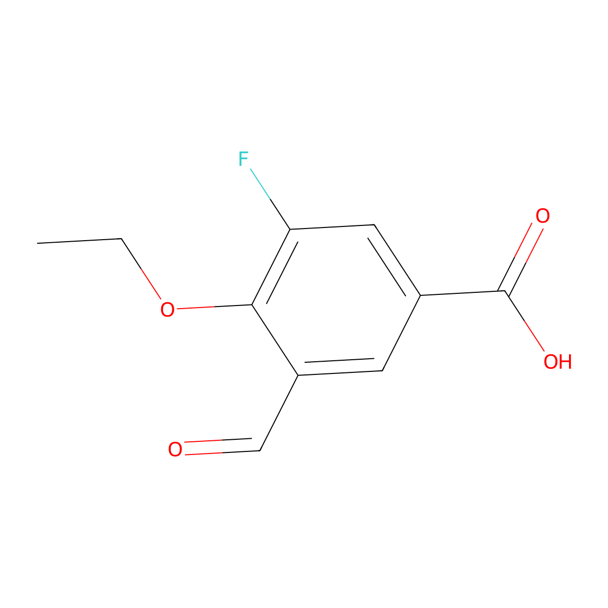 4-Ethoxy-3-fluoro-5-formylbenzoic acid molecular structure, CAS 2137718-50-2