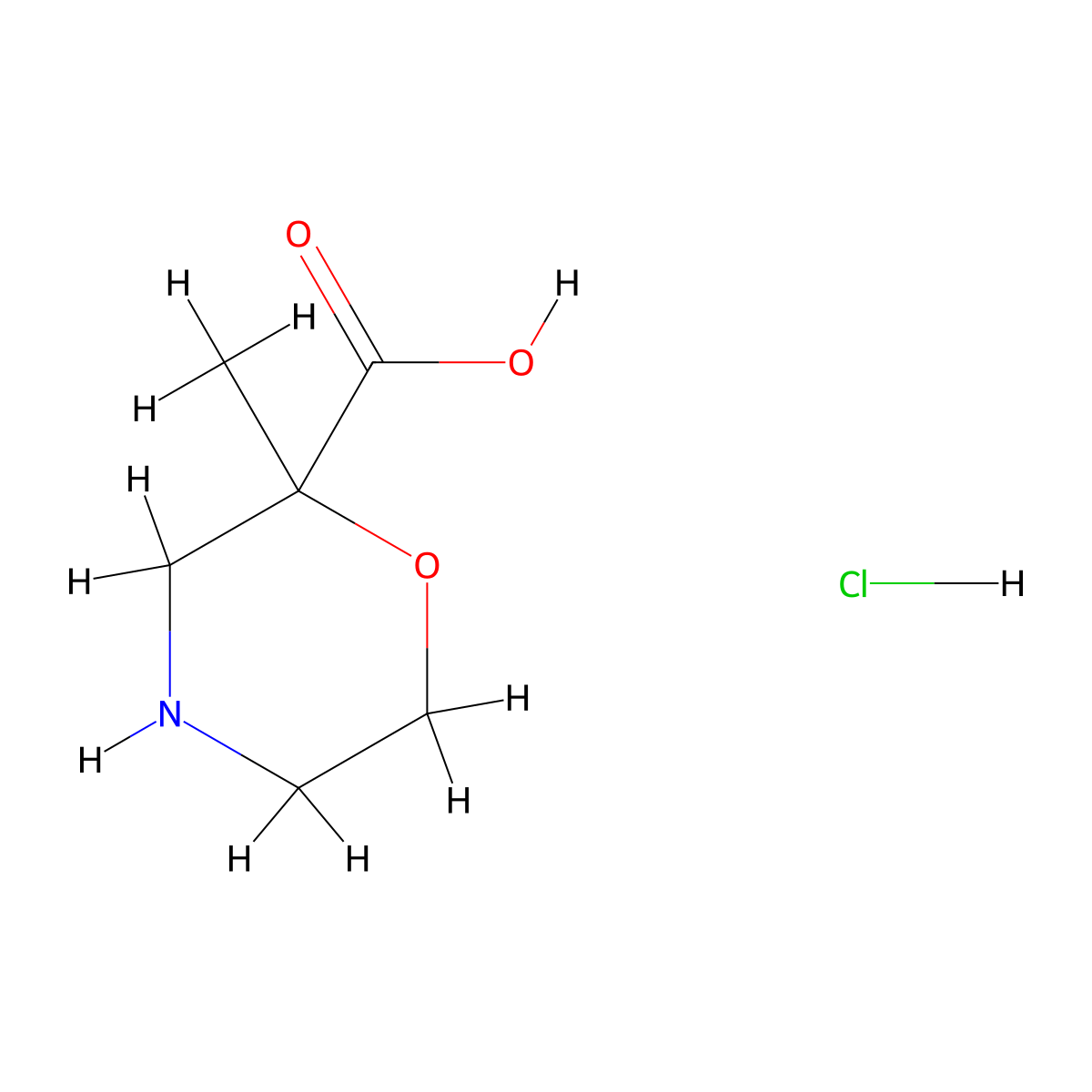 2-Methylmorpholine-2-carboxylic acid hydrochloride molecular structure, CAS 2137719-42-5