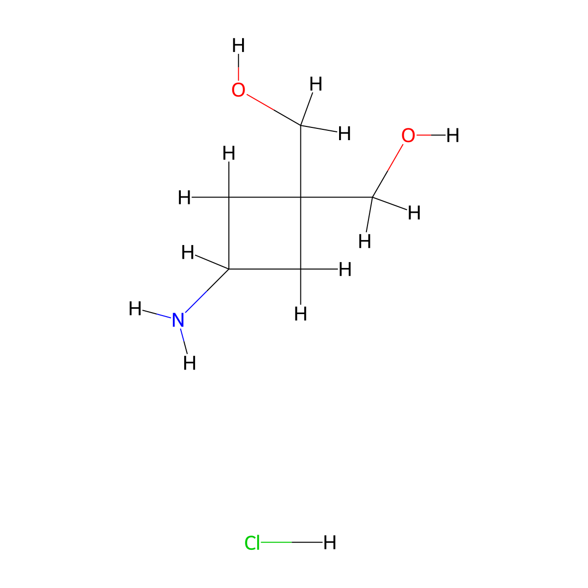 [3-Amino-1-(hydroxymethyl)cyclobutyl]methanol hydrochloride molecular structure, CAS 2137719-96-9