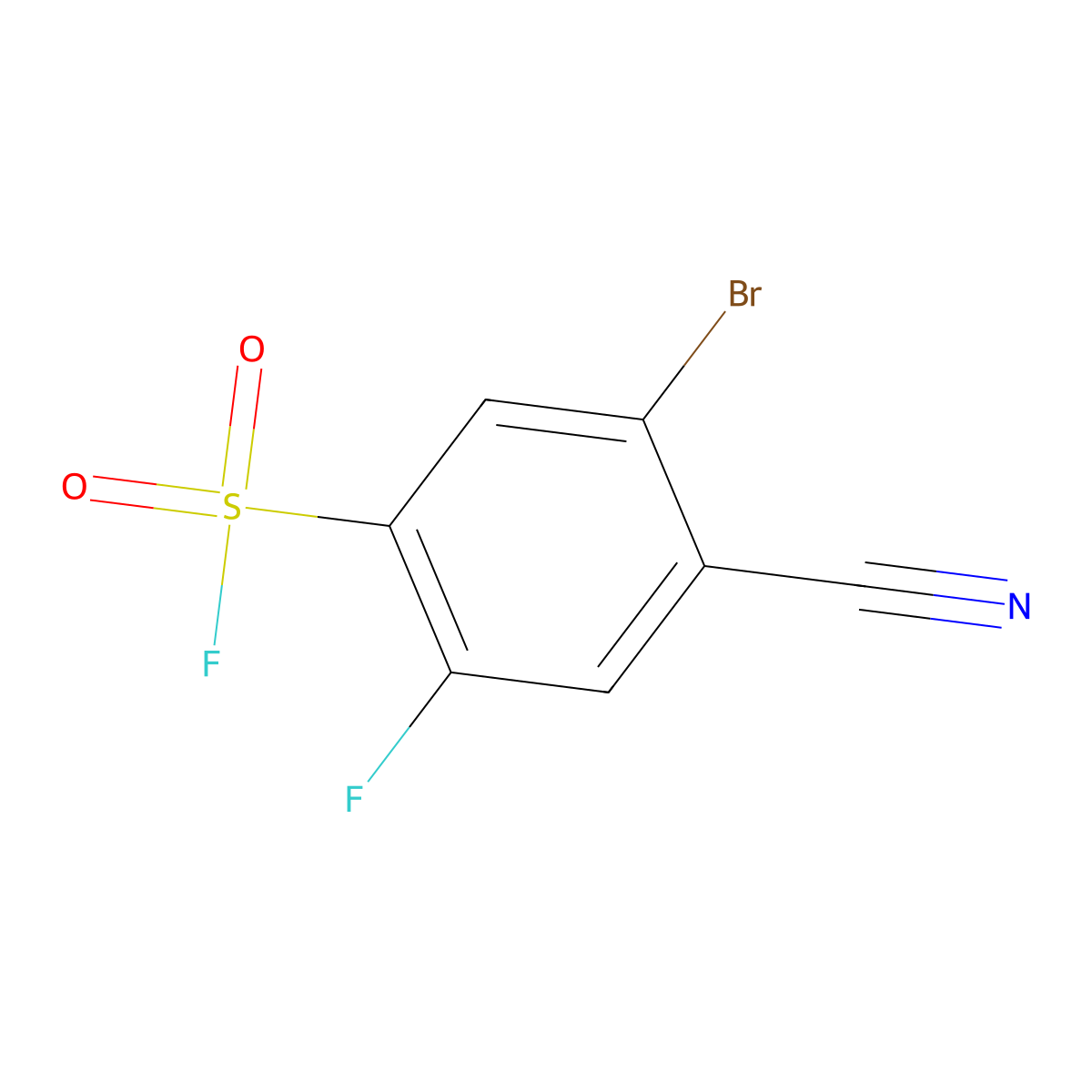 5-Bromo-4-cyano-2-fluorobenzene-1-sulfonyl fluoride molecular structure, CAS 2137719-98-1