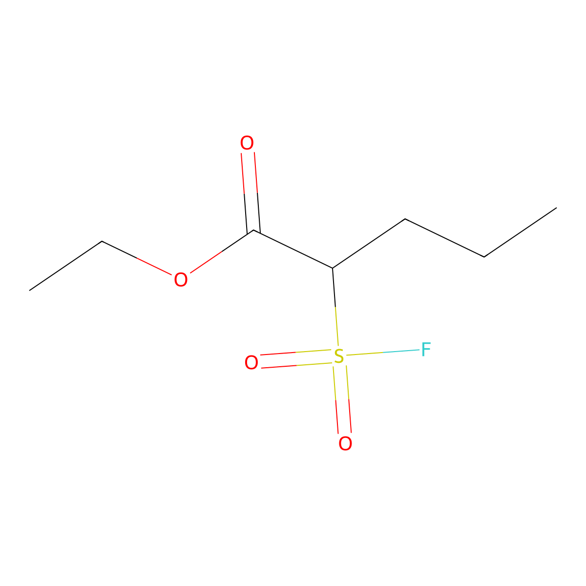 Ethyl 2-fluorosulfonylpentanoate molecular structure, CAS 2137720-18-2