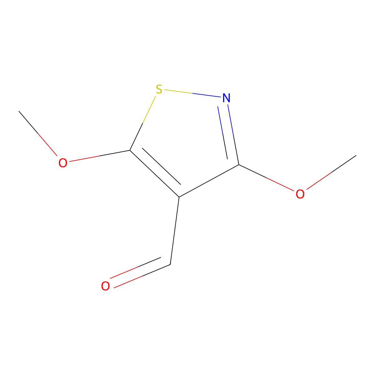 3,5-Dimethoxy-1,2-thiazole-4-carbaldehyde molecular structure, CAS 2137720-76-2