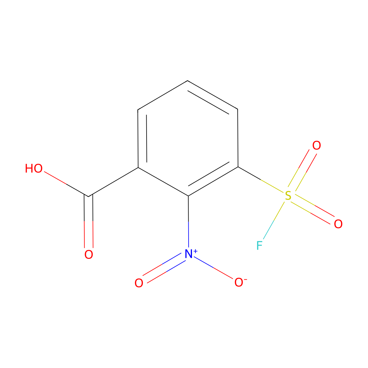 3-(Fluorosulfonyl)-2-nitrobenzoic acid molecular structure, CAS 2137721-11-8