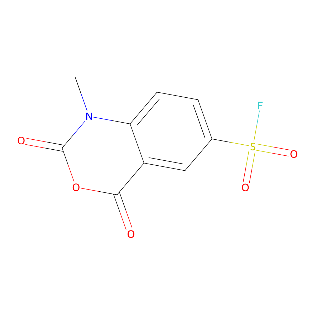 1-methyl-2,4-dioxo-2,4-dihydro-1H-3,1-benzoxazine-6-sulfonyl fluoride molecular structure, CAS 2137721-33-4