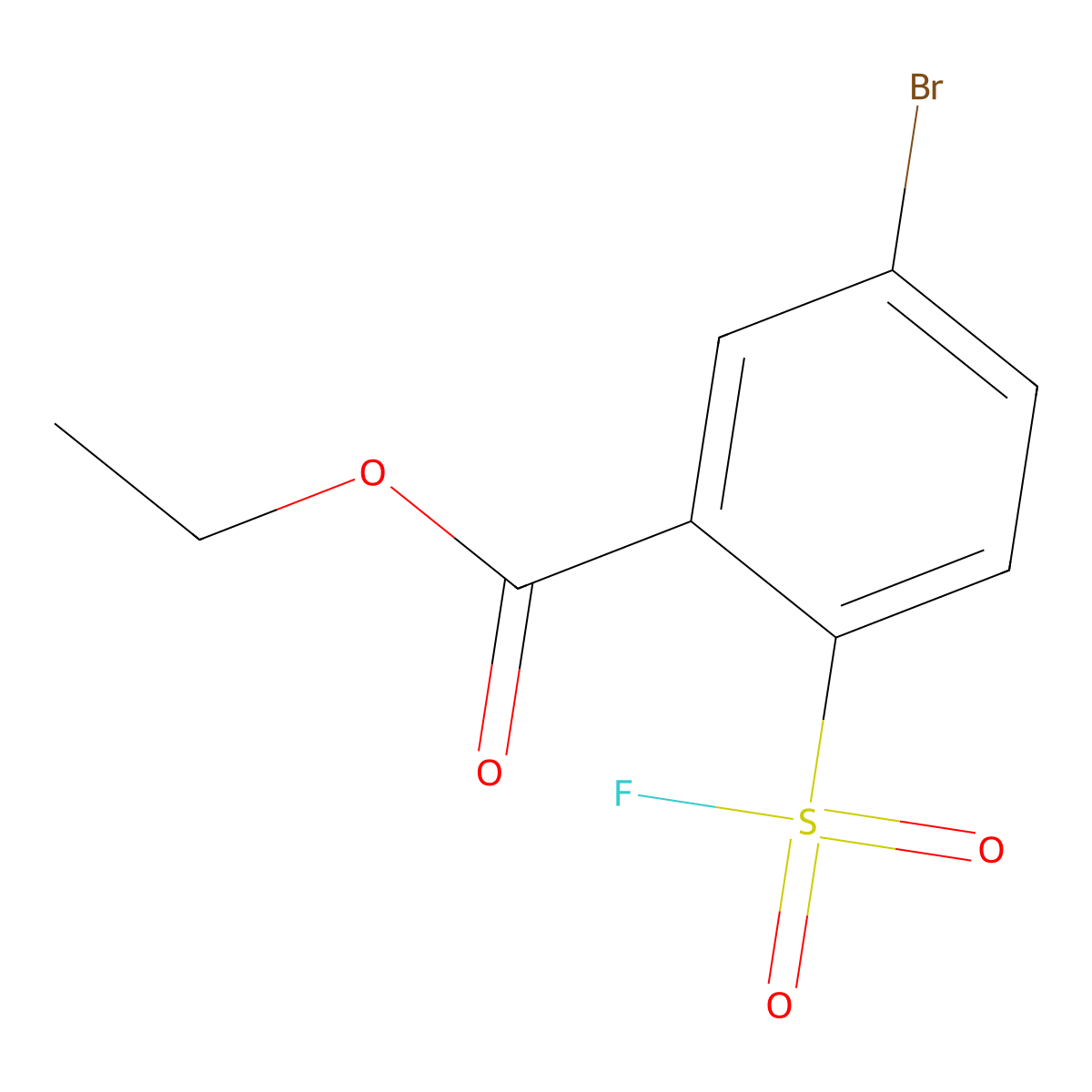 Ethyl 5-bromo-2-(fluorosulfonyl)benzoate molecular structure, CAS 2137721-43-6