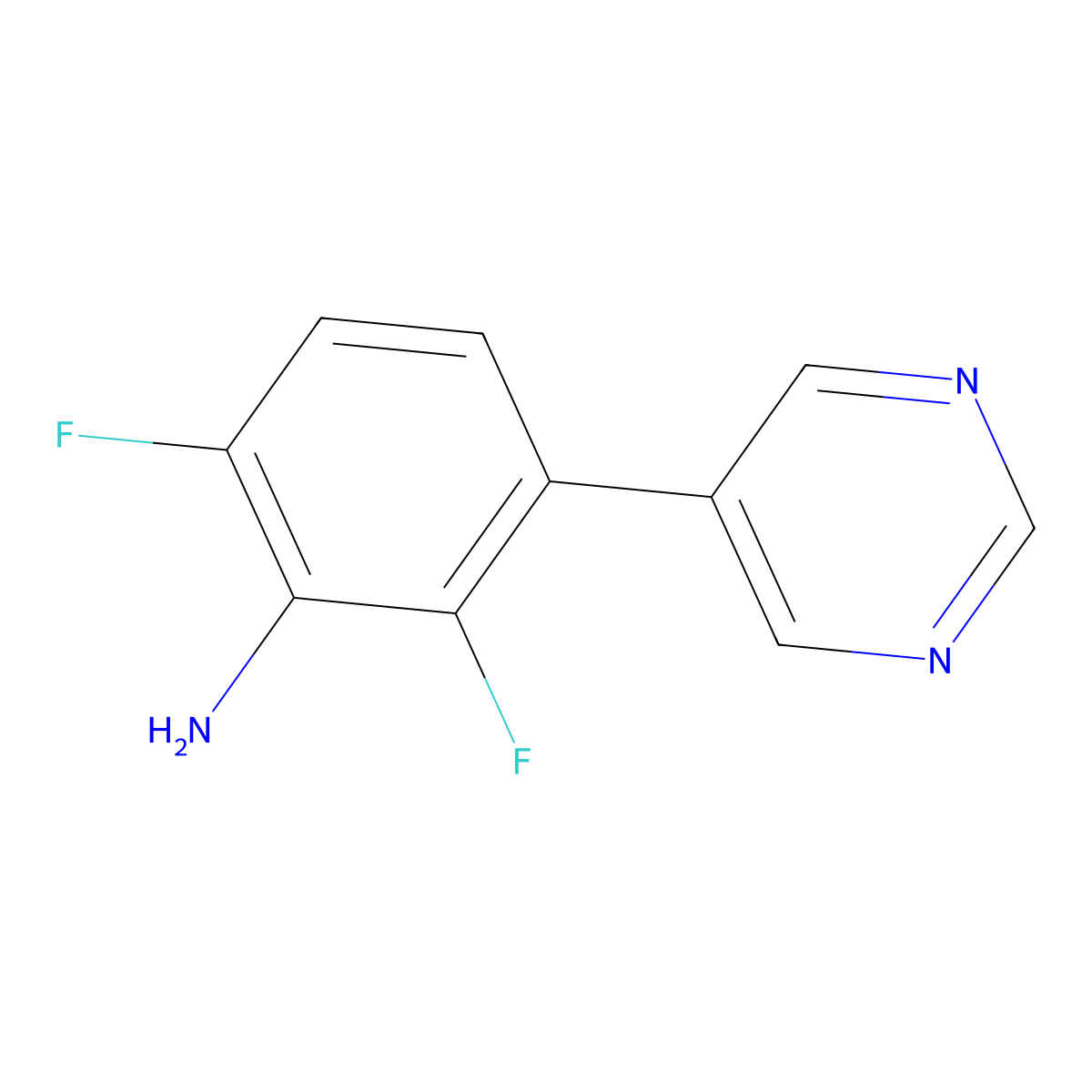 2,6-Difluoro-3-(pyrimidin-5-yl)aniline molecular structure, CAS 2137721-69-6