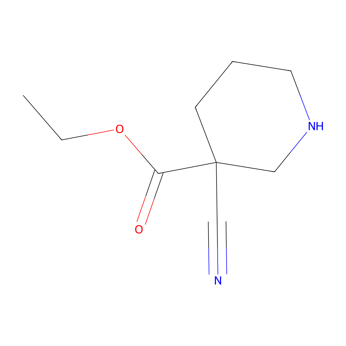 Ethyl 3-cyanopiperidine-3-carboxylate molecular structure, CAS 2137722-10-0