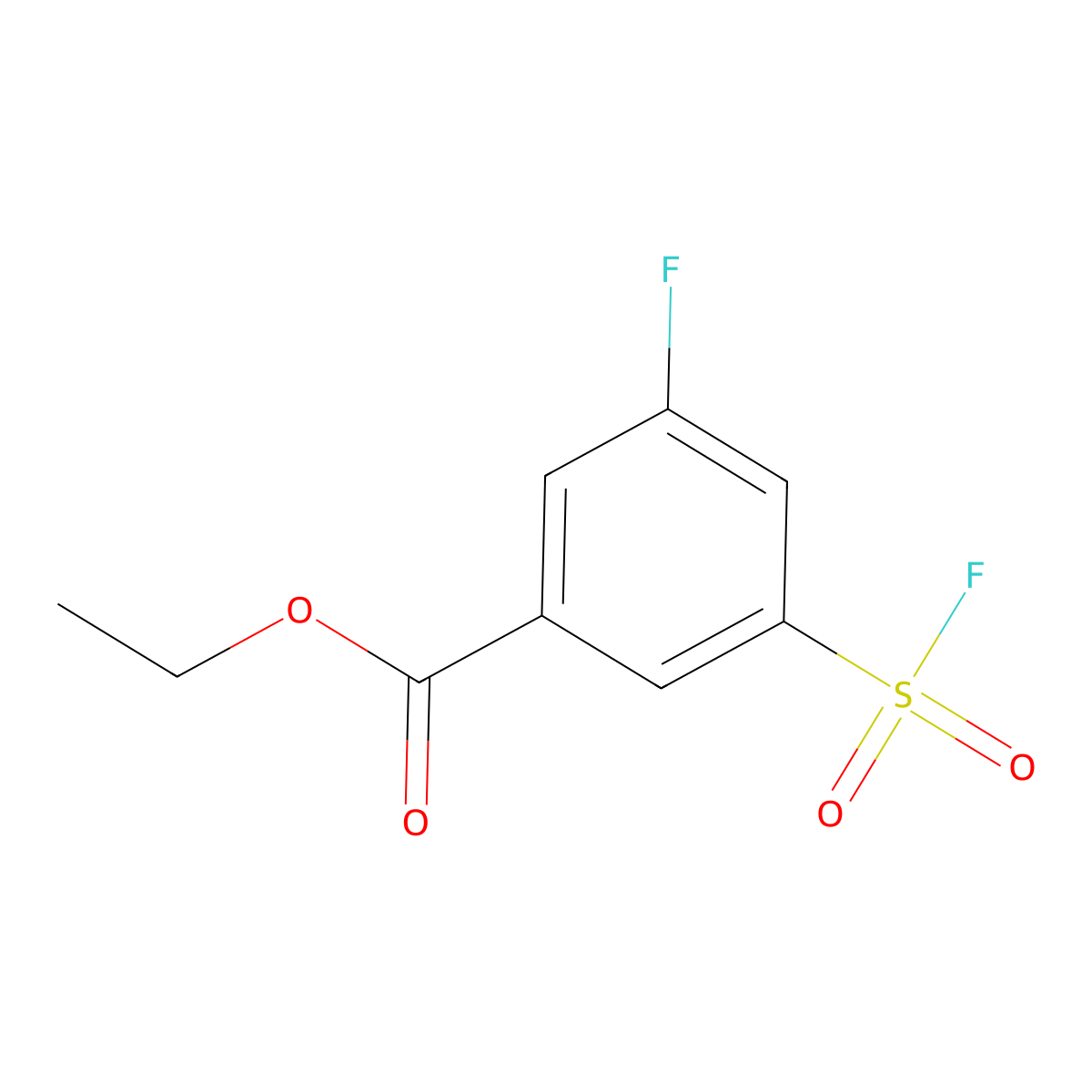 Ethyl 3-fluoro-5-(fluorosulfonyl)benzoate molecular structure, CAS 2137722-38-2