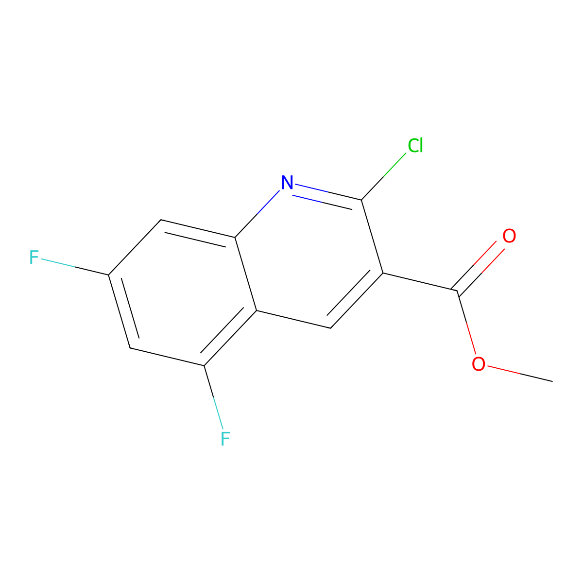 Methyl 2-chloro-5,7-difluoroquinoline-3-carboxylate molecular structure, CAS 2137722-87-1