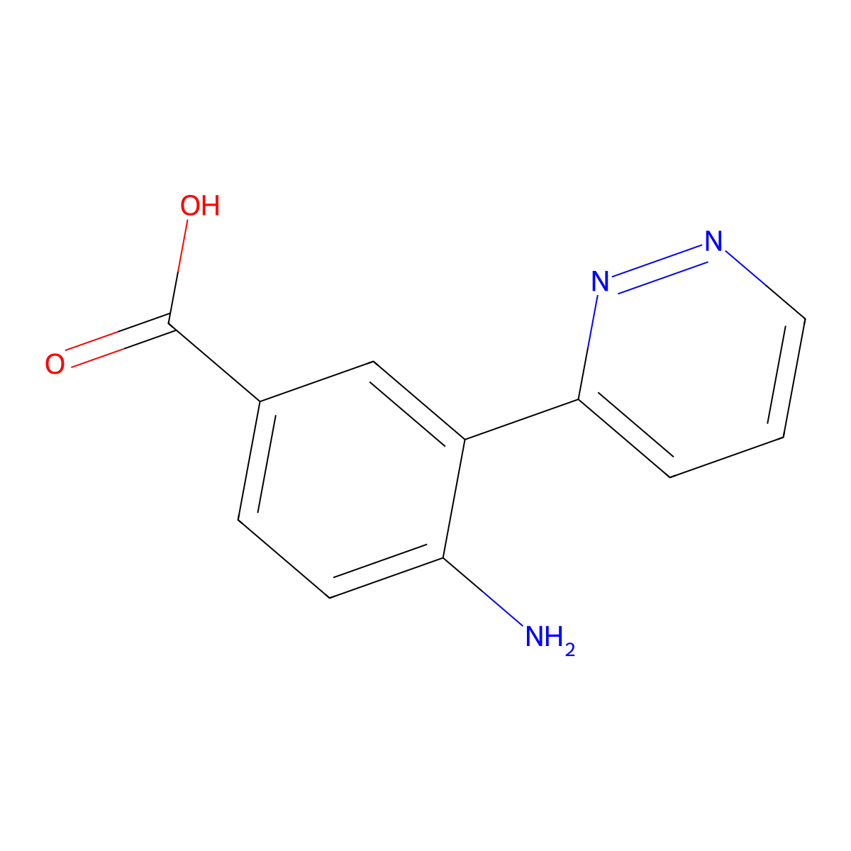 4-Amino-3-(pyridazin-3-yl)benzoic acid molecular structure, CAS 2137723-59-0