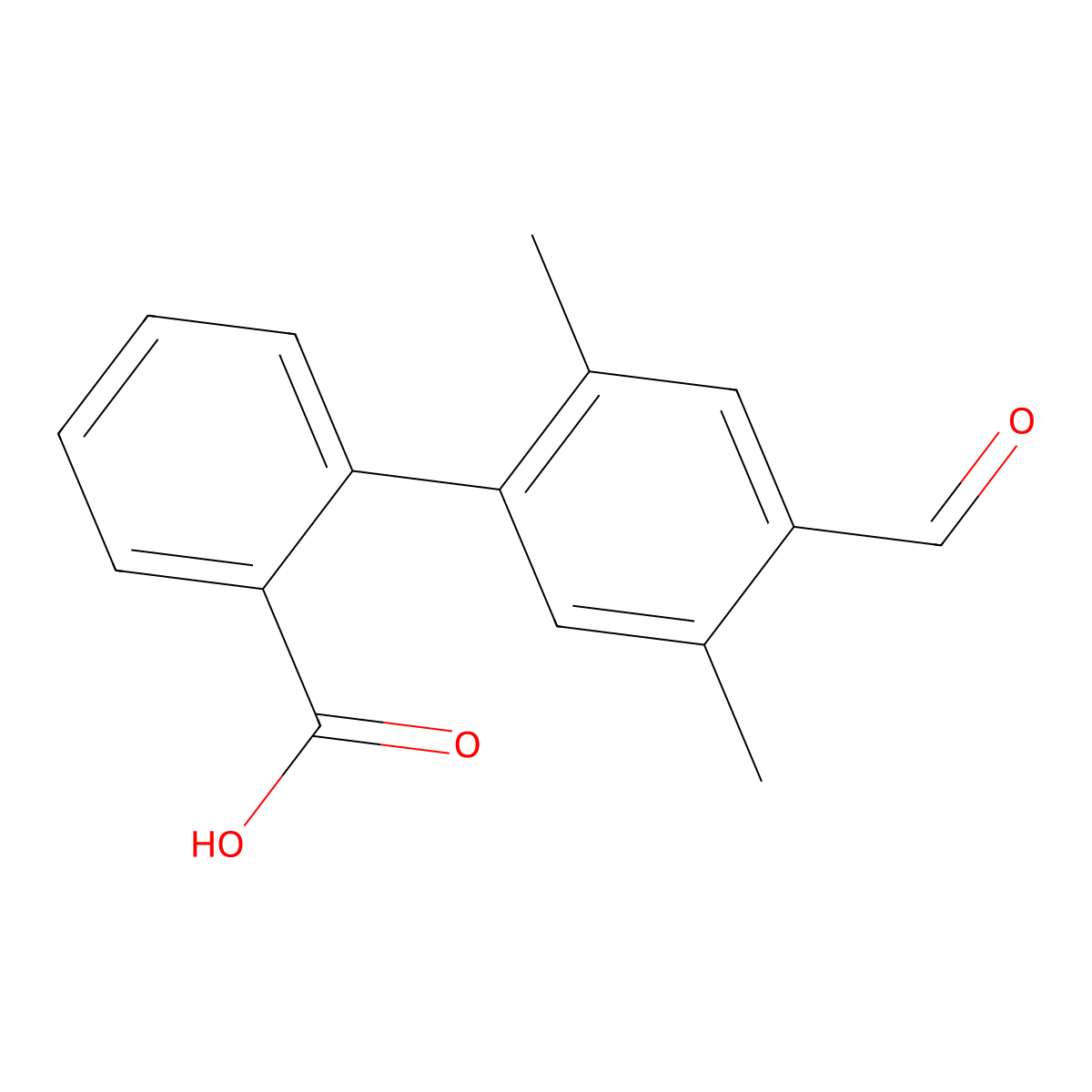 2-(4-Formyl-2,5-dimethylphenyl)benzoic acid molecular structure, CAS 2137723-74-9