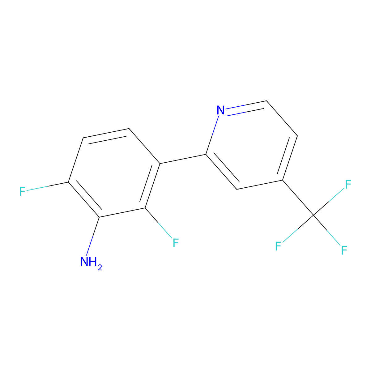 2,6-Difluoro-3-[4-(trifluoromethyl)pyridin-2-yl]aniline molecular structure, CAS 2137724-41-3