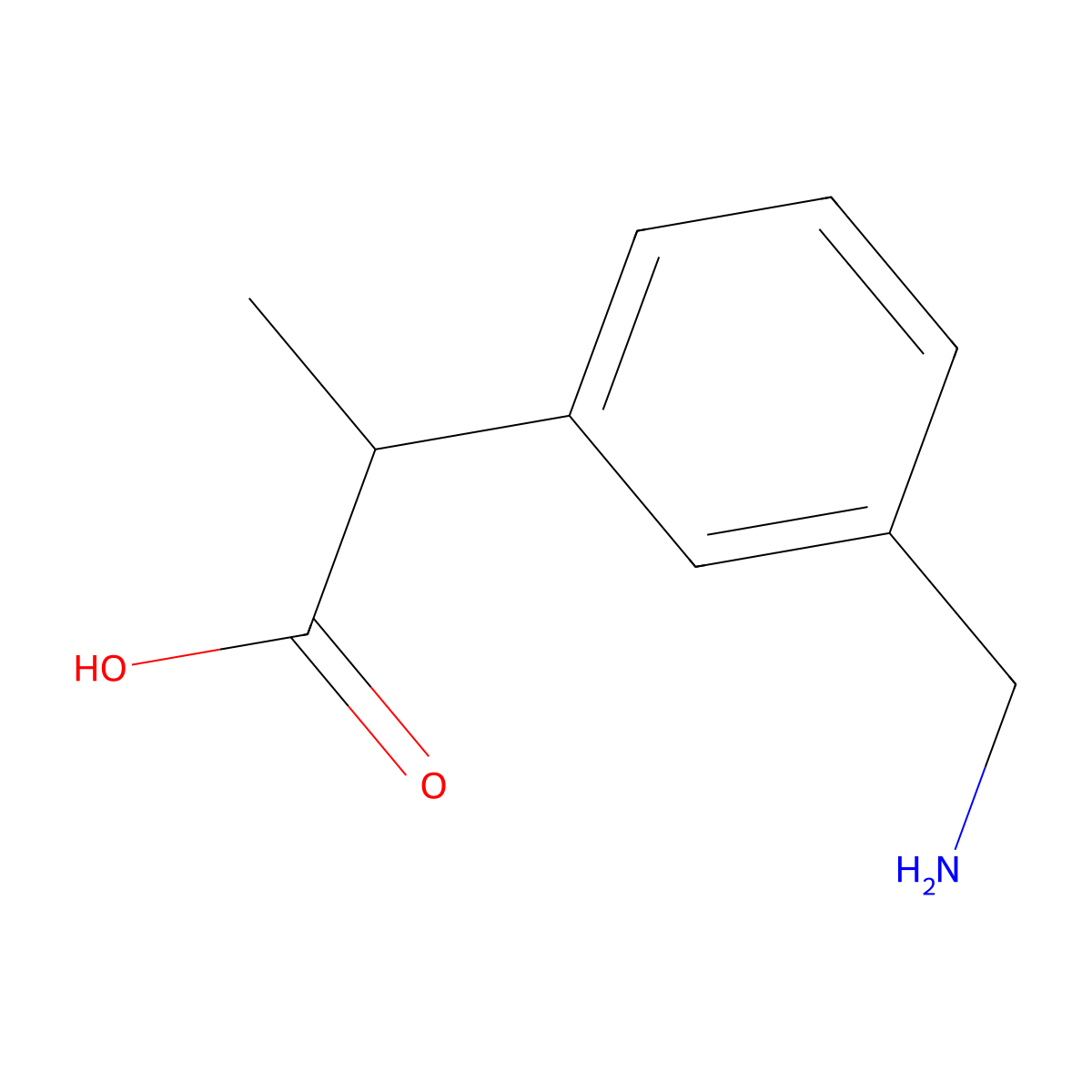 2-[3-(Aminomethyl)phenyl]propanoic acid molecular structure, CAS 2137724-45-7