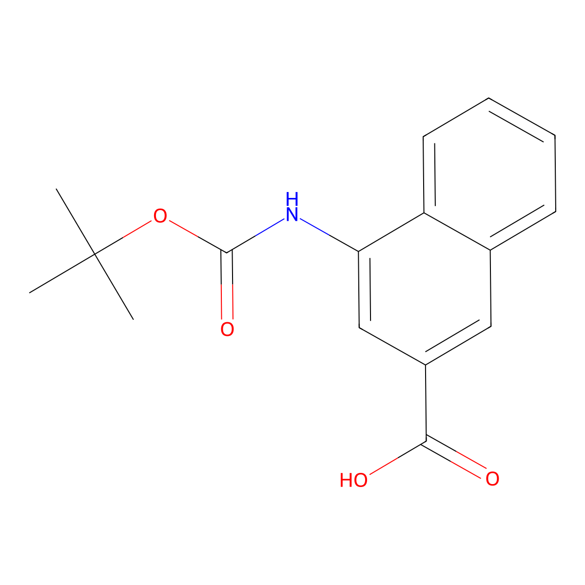 4-(((Tert-butoxy)carbonyl)amino)naphthalene-2-carboxylic acid molecular structure, CAS 2137725-80-3