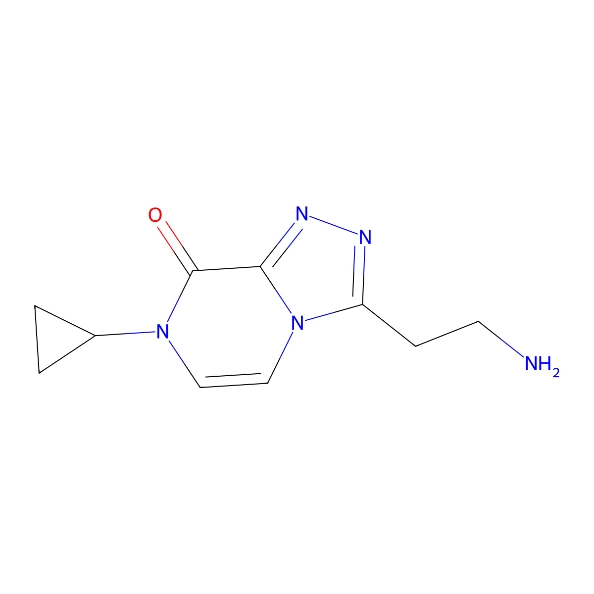 3-(2-aminoethyl)-7-cyclopropyl-7H,8H-[1,2,4]triazolo[4,3-a]pyrazin-8-one molecular structure, CAS 2137725-89-2