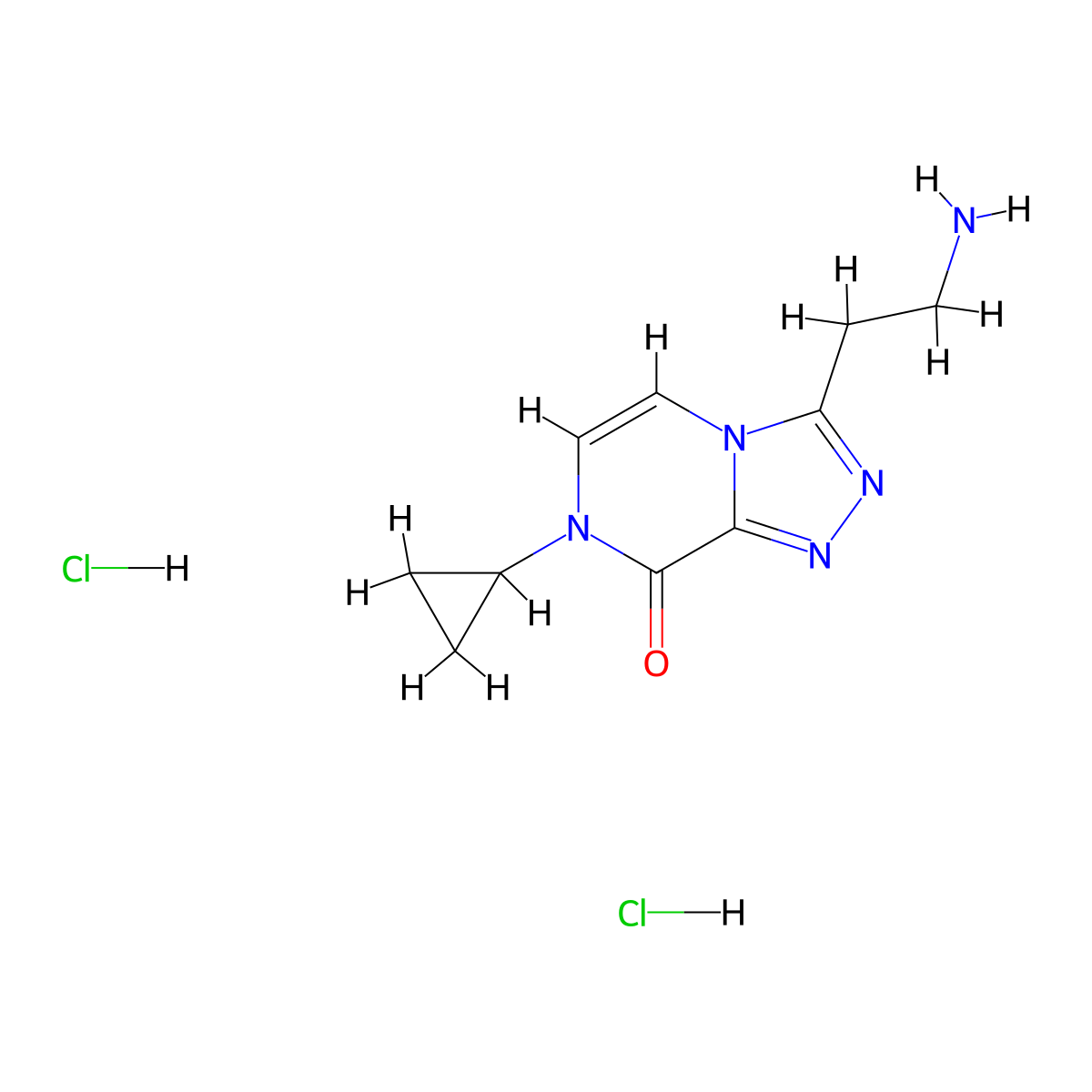 3-(2-aminoethyl)-7-cyclopropyl-7H,8H-[1,2,4]triazolo[4,3-a]pyrazin-8-one dihydrochloride molecular structure, CAS 2137725-90-5
