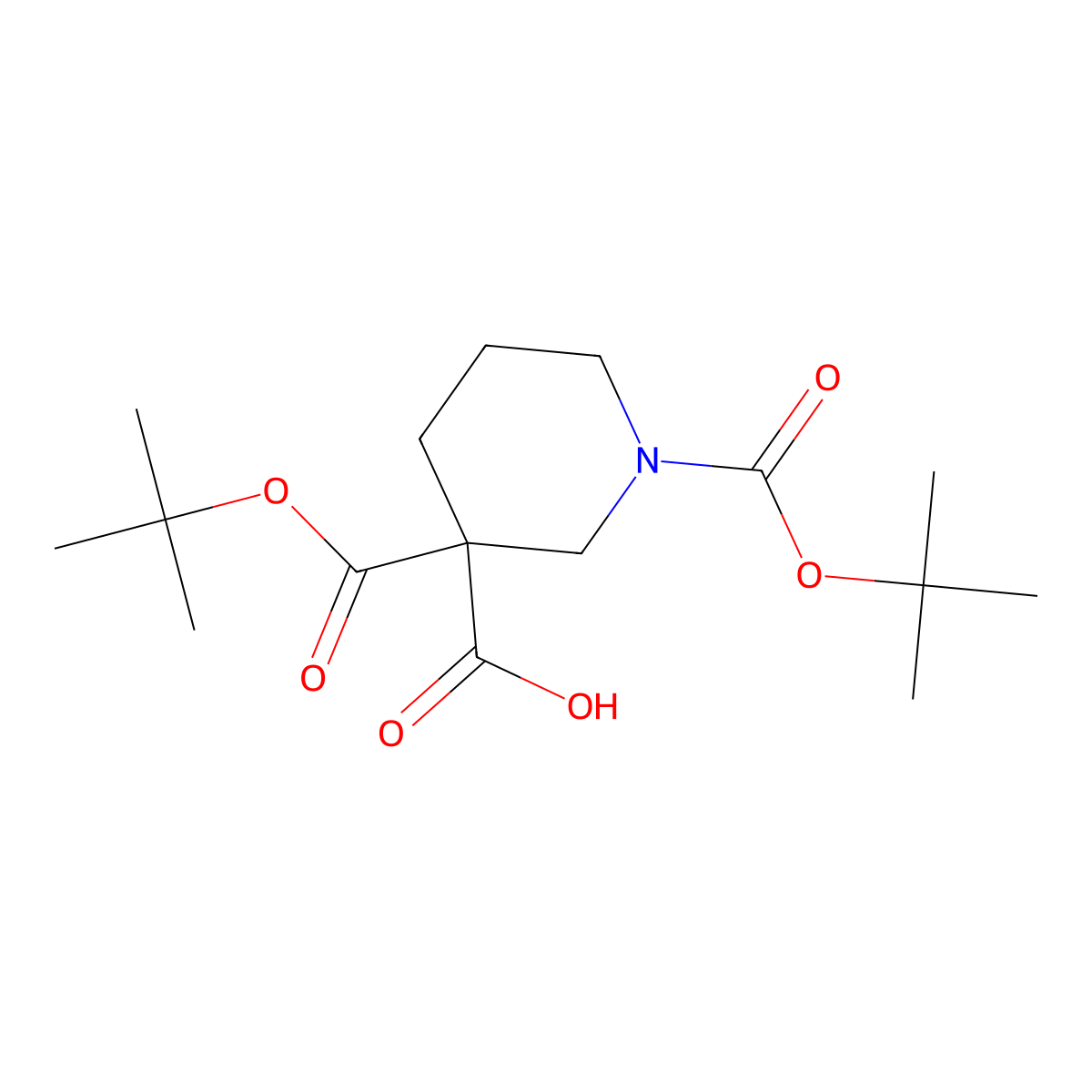 1,3-Bis[(tert-butoxy)carbonyl]piperidine-3-carboxylic acid molecular structure, CAS 2137726-03-3