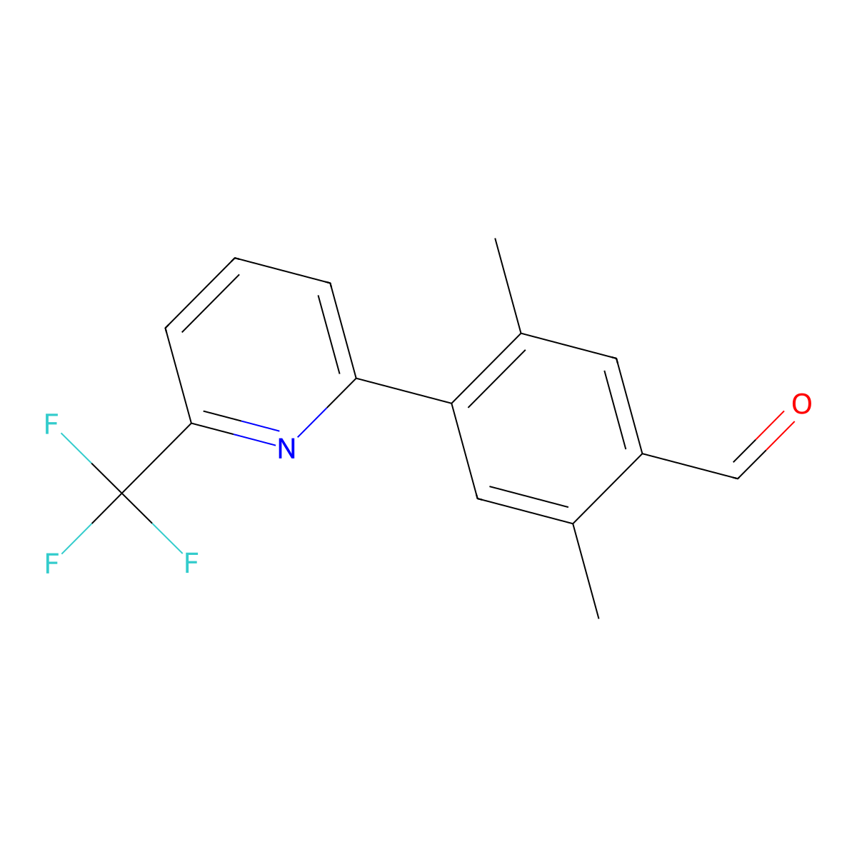 2,5-Dimethyl-4-[6-(trifluoromethyl)pyridin-2-yl]benzaldehyde molecular structure, CAS 2137726-27-1