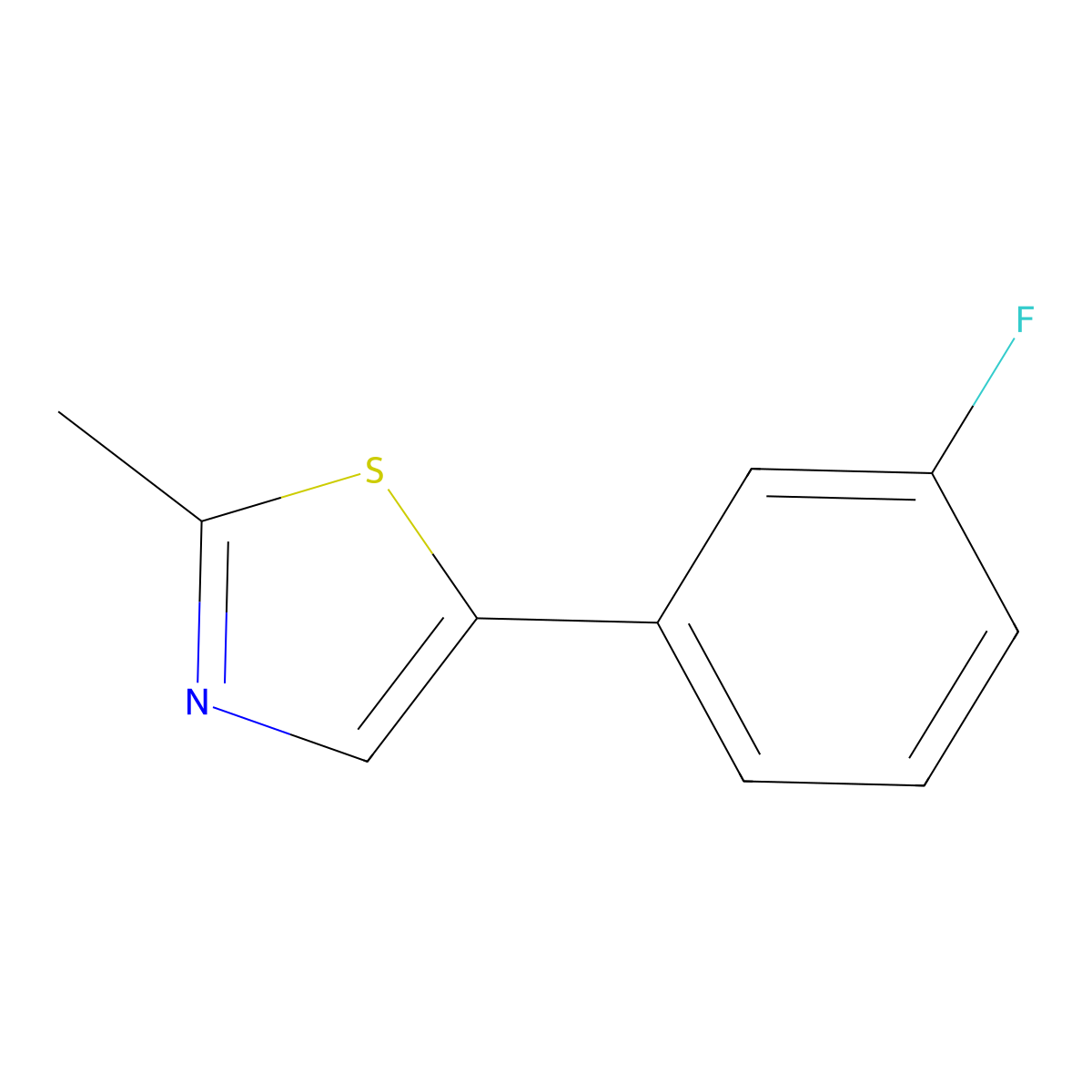 5-(3-Fluorophenyl)-2-methyl-1,3-thiazole molecular structure, CAS 2137726-35-1