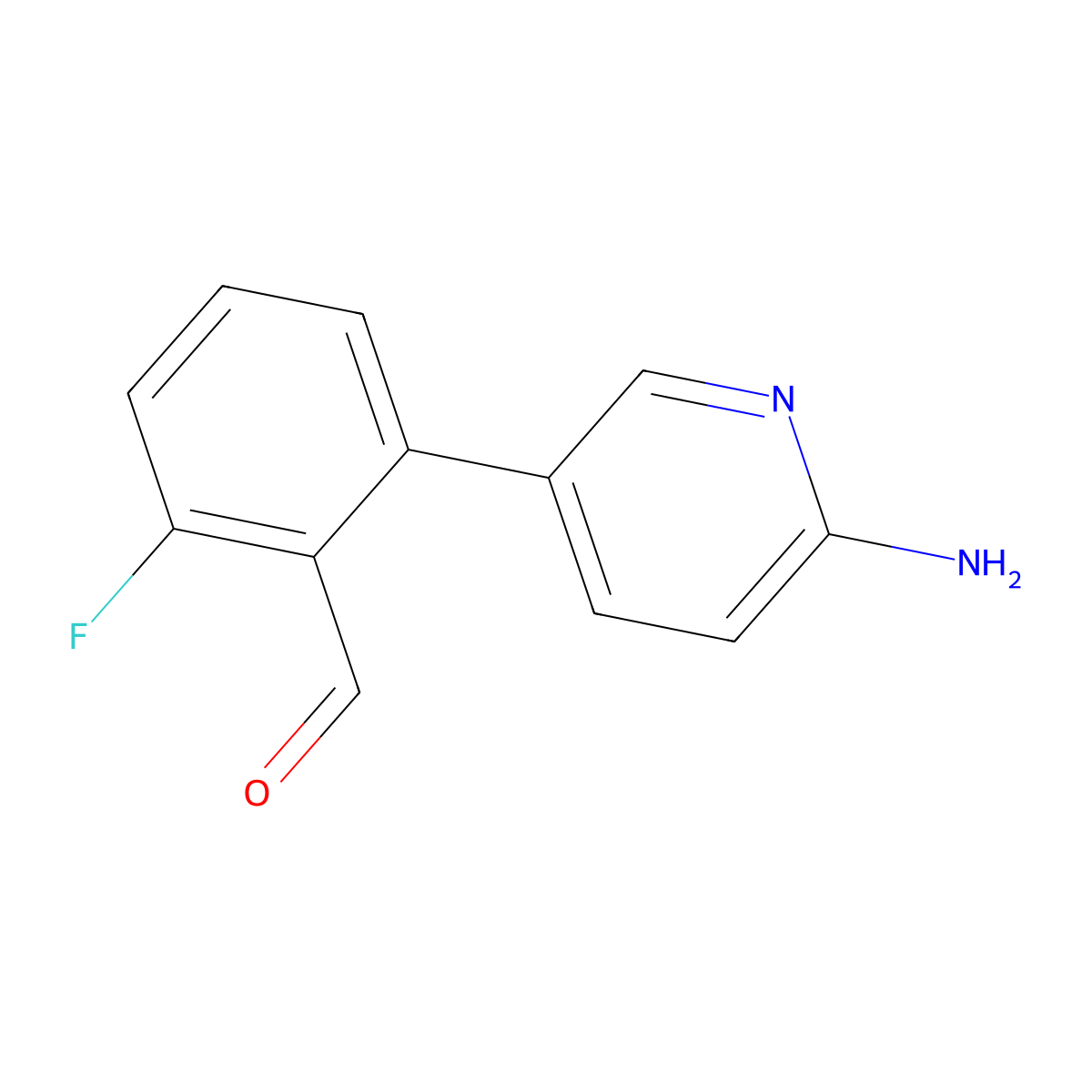 2-(6-Aminopyridin-3-yl)-6-fluorobenzaldehyde molecular structure, CAS 2137726-78-2