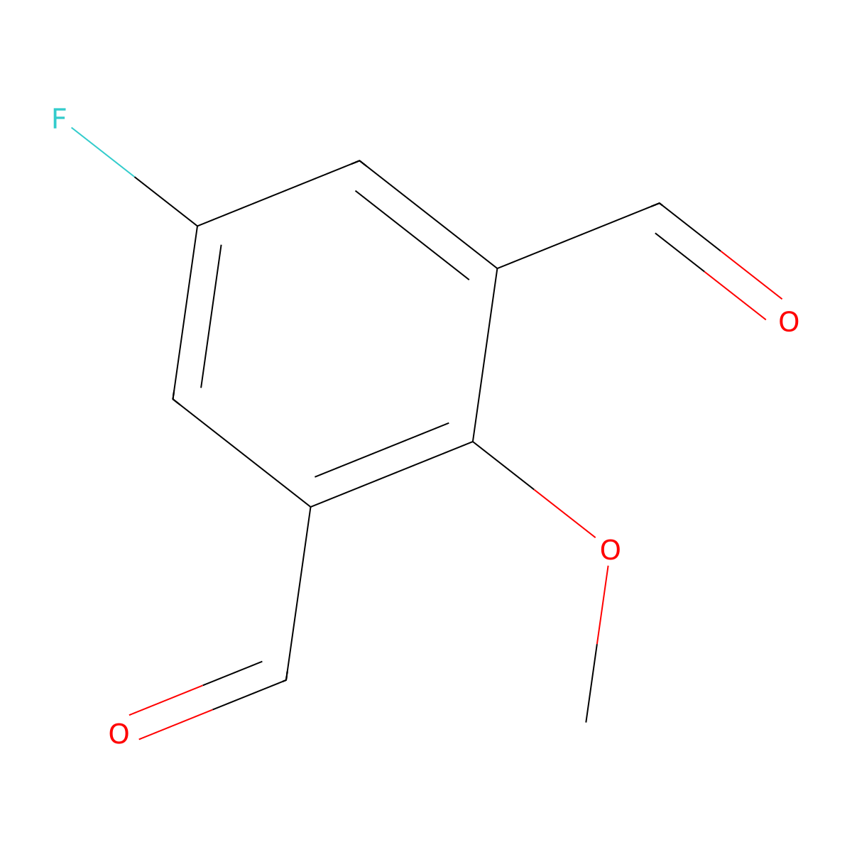 5-Fluoro-2-methoxybenzene-1,3-dicarbaldehyde molecular structure, CAS 2137727-98-9