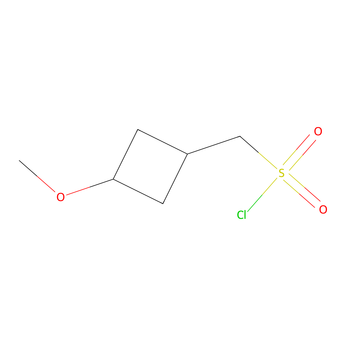 (3-Methoxycyclobutyl)methanesulfonyl chloride molecular structure, CAS 2137728-03-9
