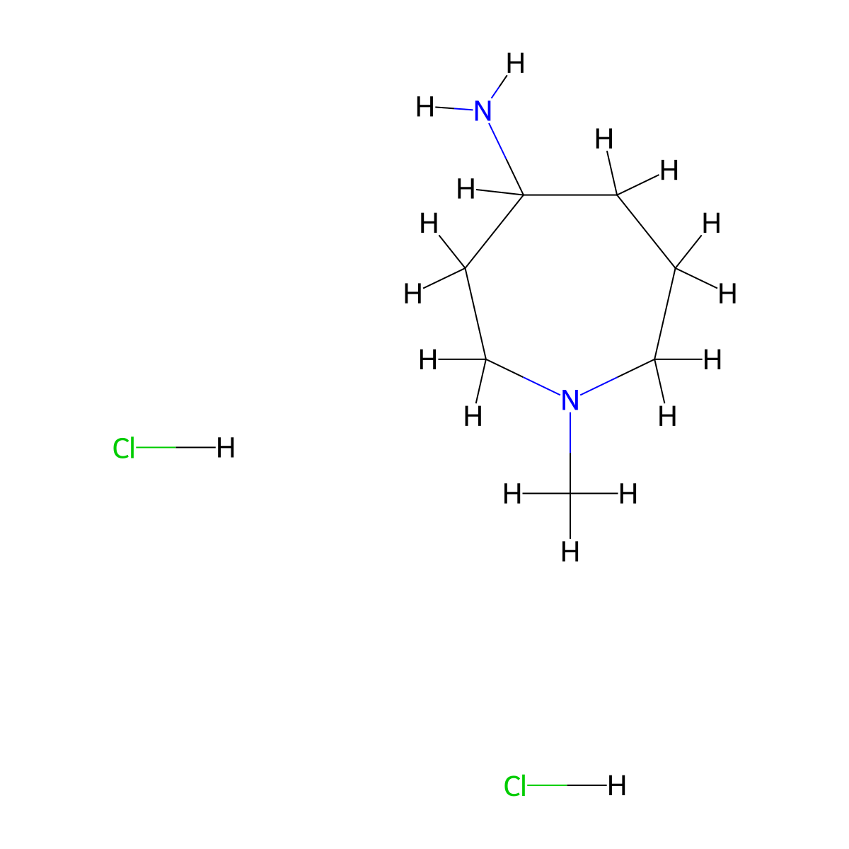 1-Methylazepan-4-amine dihydrochloride molecular structure, CAS 2137729-12-3