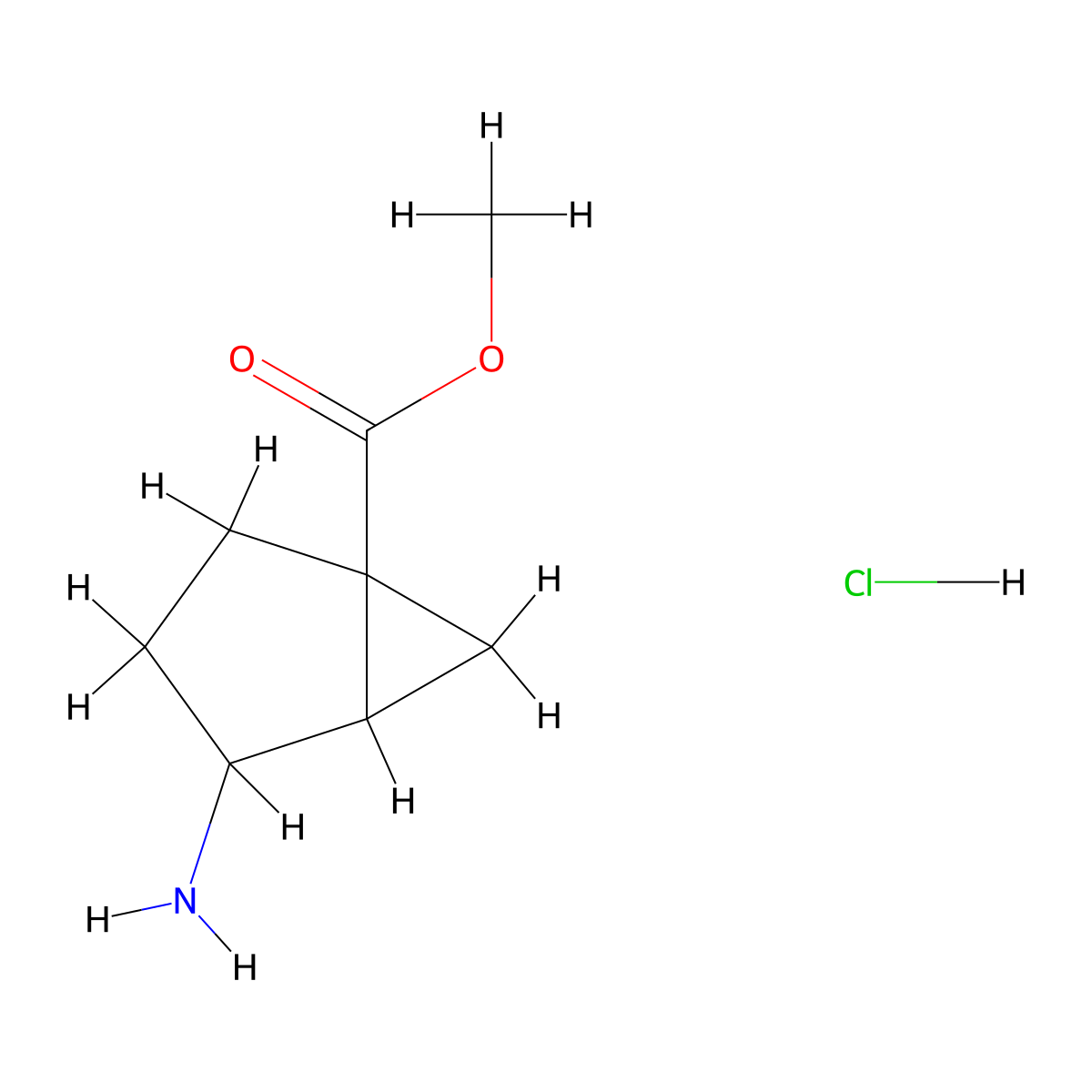 Methyl 4-aminobicyclo[3.1.0]hexane-1-carboxylate hydrochloride molecular structure, CAS 2137729-21-4