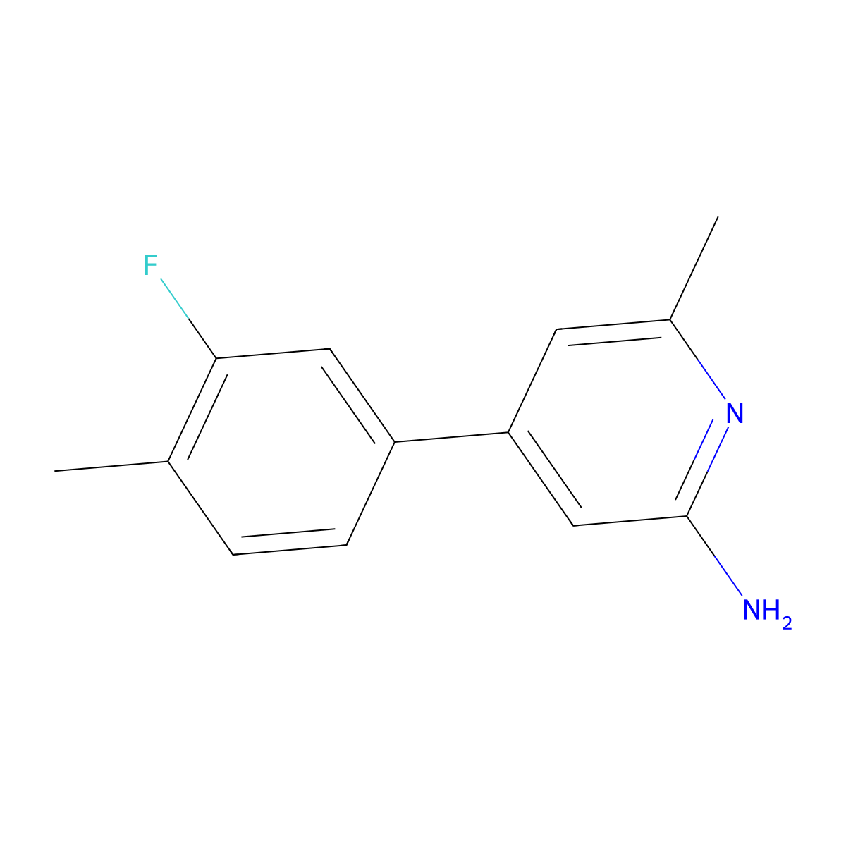 4-(3-Fluoro-4-methylphenyl)-6-methylpyridin-2-amine molecular structure, CAS 2137729-82-7