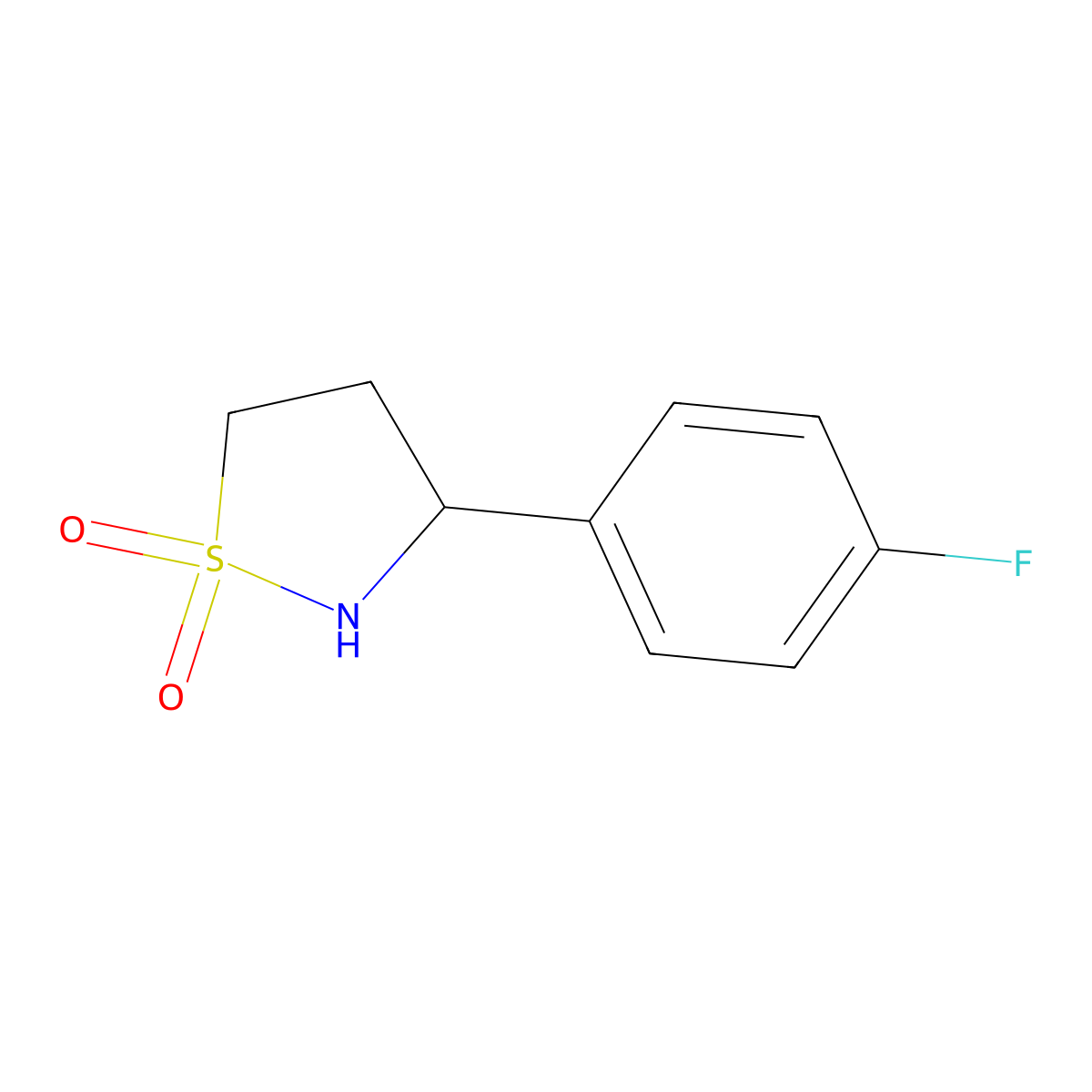 3-(4-Fluorophenyl)-1lambda6,2-thiazolidine-1,1-dione molecular structure, CAS 2137730-41-5