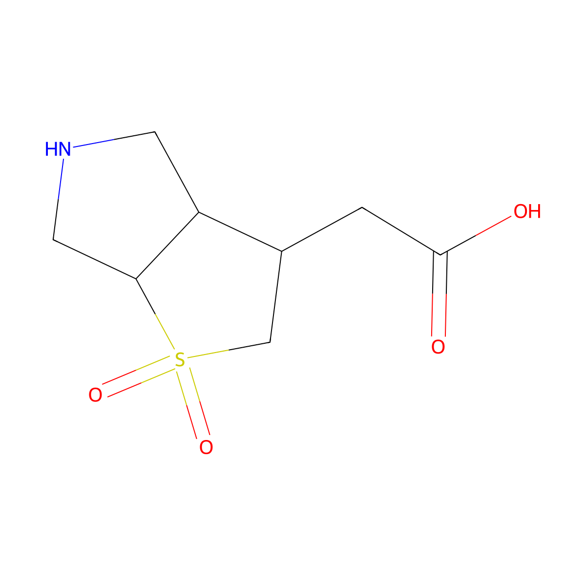 2-{1,1-dioxo-hexahydro-2H-1lambda6-thieno[2,3-c]pyrrol-3-yl}acetic acid molecular structure, CAS 2137730-56-2