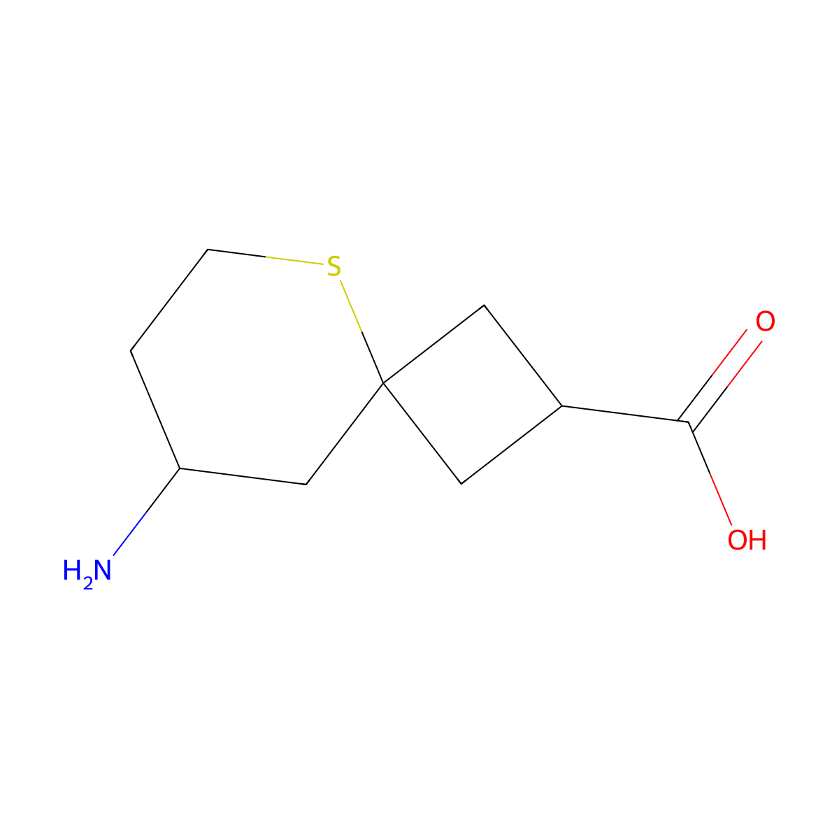 8-Amino-5-thiaspiro[3.5]nonane-2-carboxylic acid molecular structure, CAS 2137731-09-8
