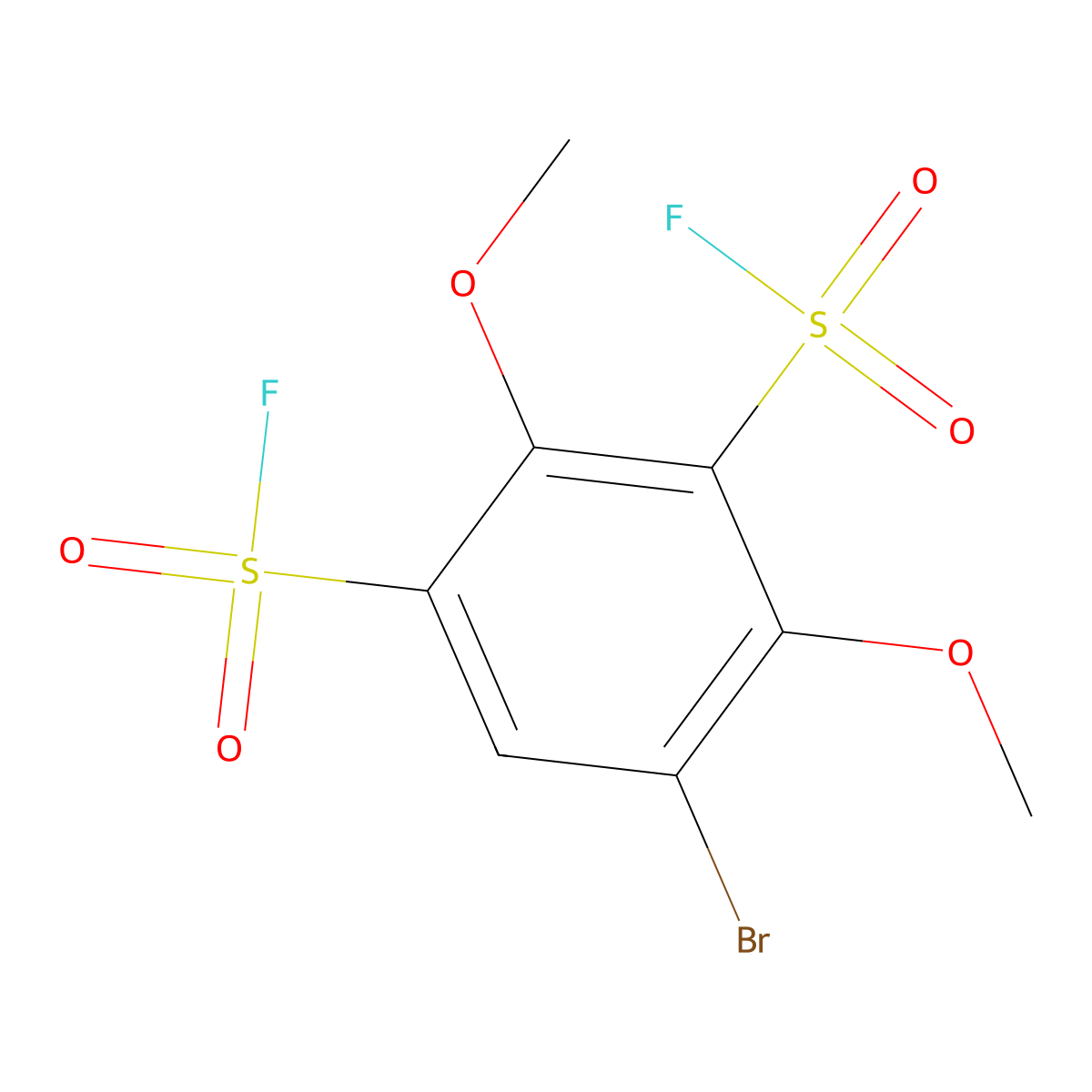 5-Bromo-2,4-dimethoxybenzene-1,3-disulfonyl difluoride molecular structure, CAS 2137732-40-0