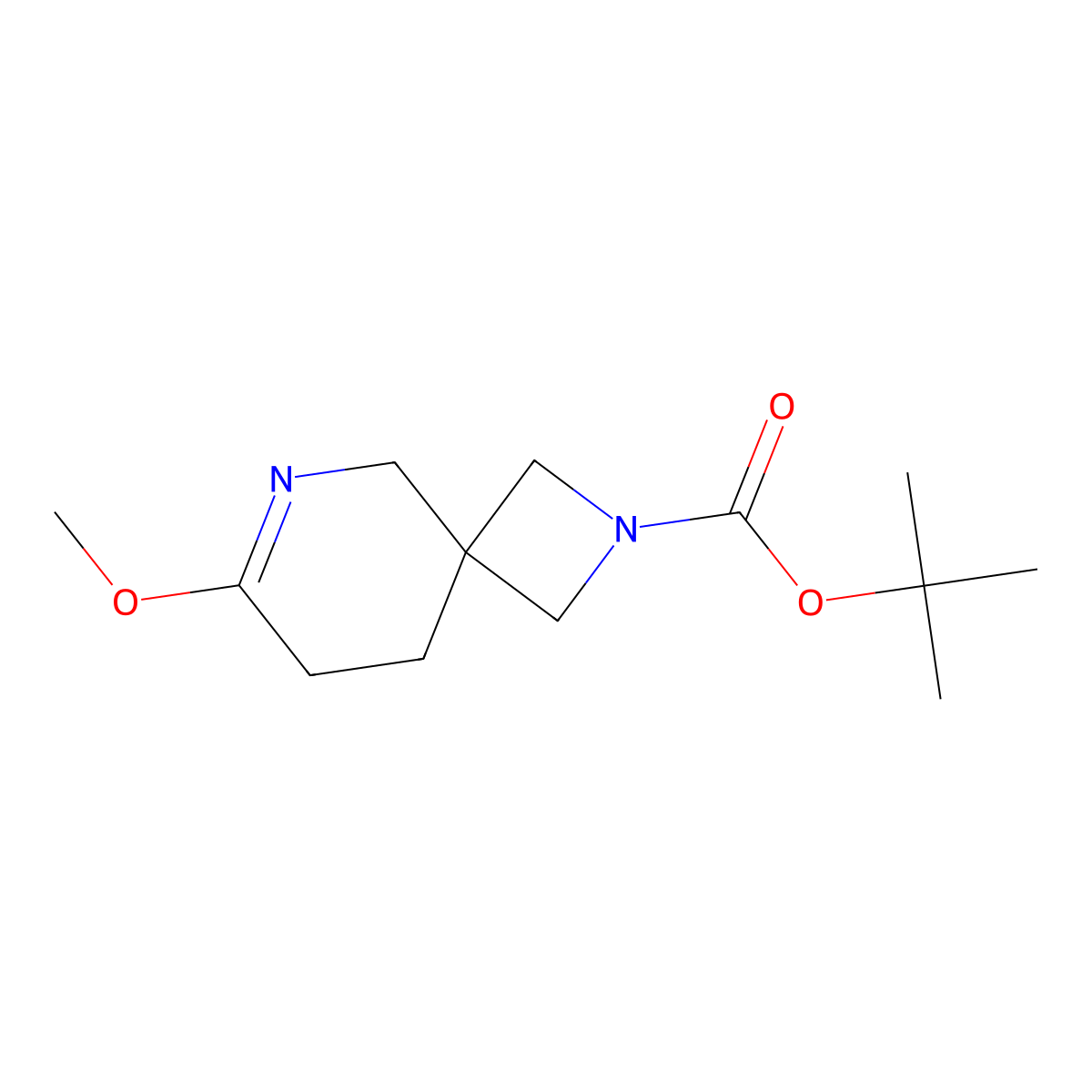 tert-Butyl 7-methoxy-2,6-diazaspiro[3.5]non-6-ene-2-carboxylate molecular structure, CAS 2137732-44-4