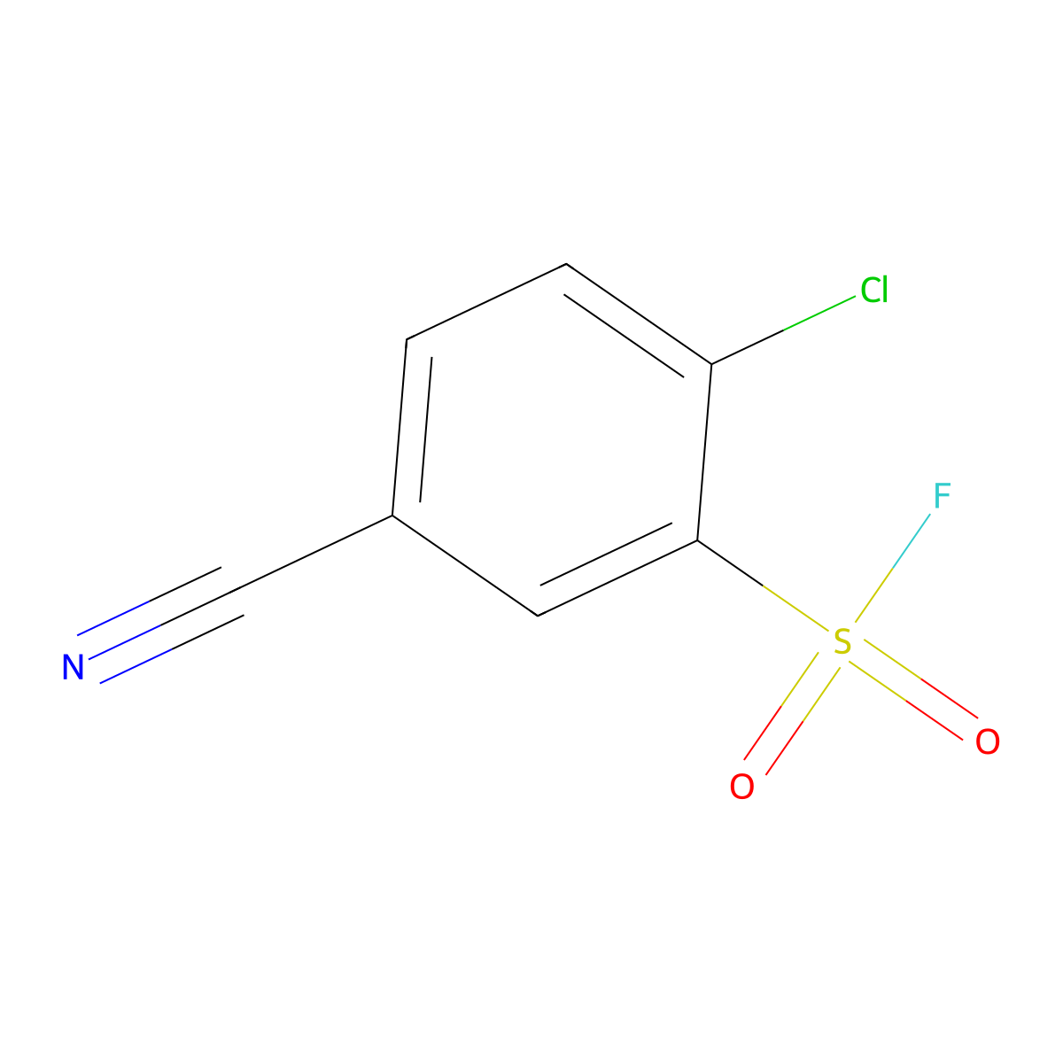 2-Chloro-5-cyanobenzene-1-sulfonyl fluoride molecular structure, CAS 2137732-66-0