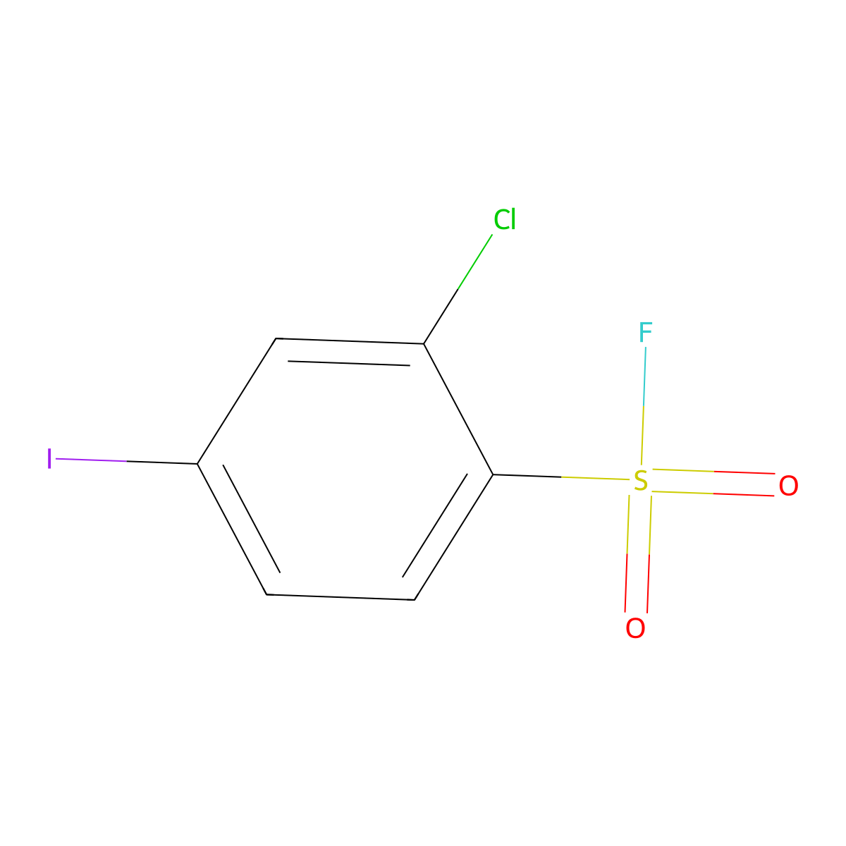 2-Chloro-4-iodobenzene-1-sulfonyl fluoride molecular structure, CAS 2137733-14-1
