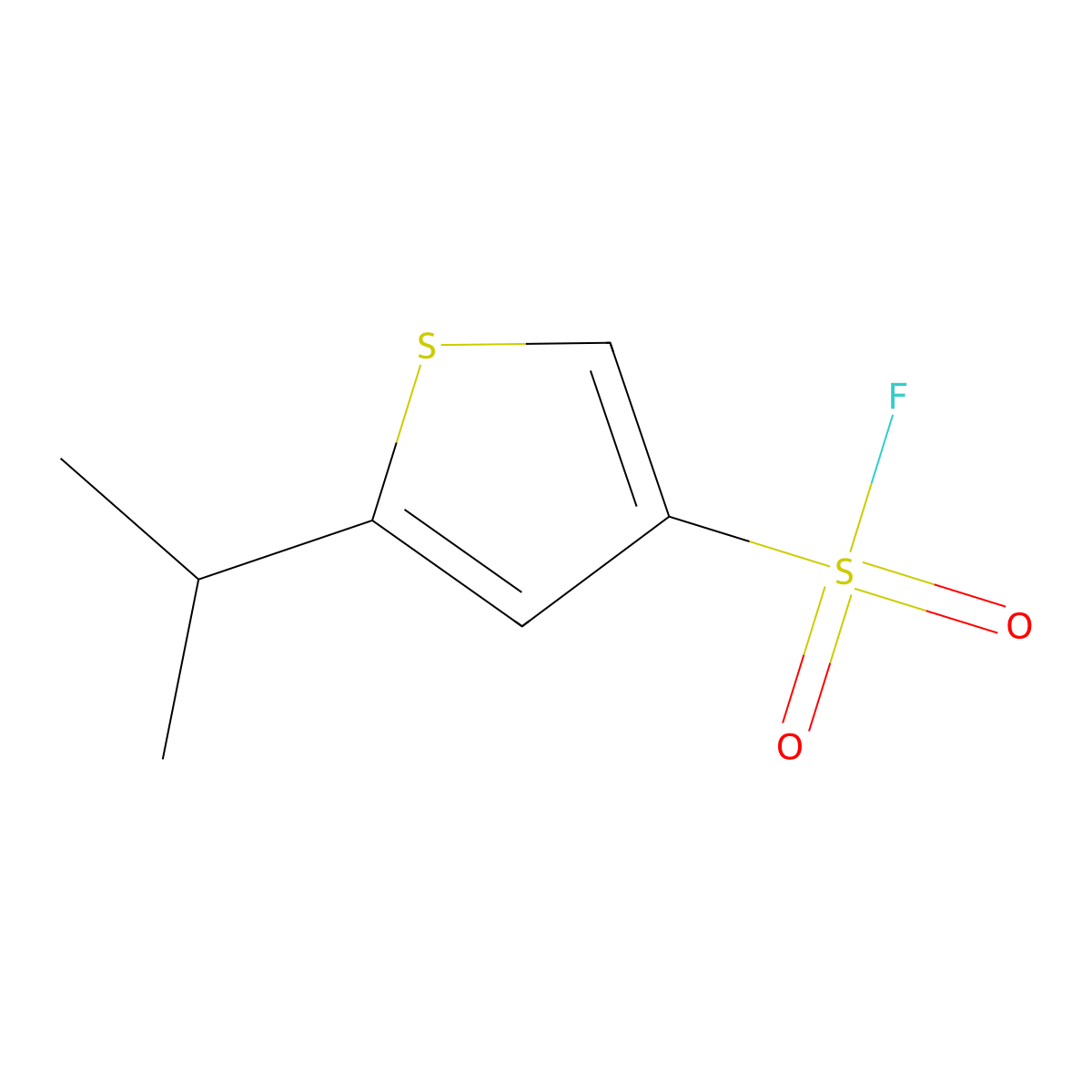 5-(Propan-2-yl)thiophene-3-sulfonyl fluoride molecular structure, CAS 2137733-19-6