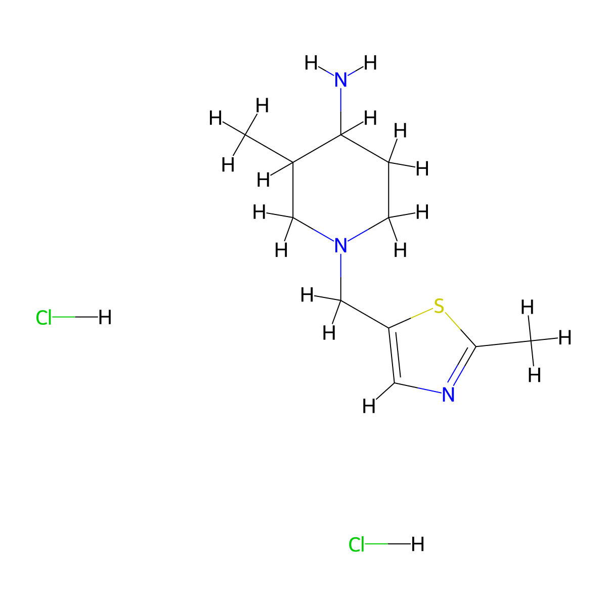 3-Methyl-1-[(2-methyl-1,3-thiazol-5-yl)methyl]piperidin-4-amine dihydrochloride molecular structure, CAS 2137733-22-1