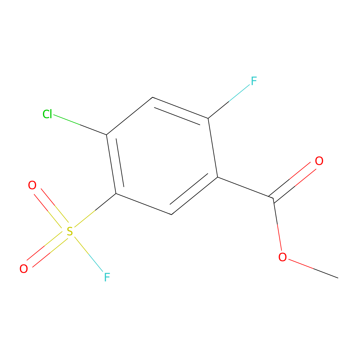 Methyl 4-chloro-2-fluoro-5-(fluorosulfonyl)benzoate molecular structure, CAS 2137733-33-4
