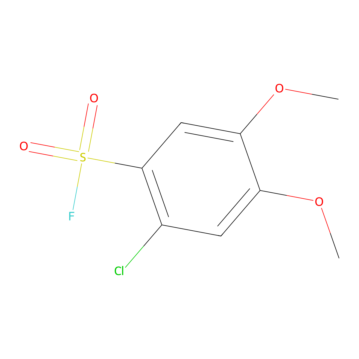 2-Chloro-4,5-dimethoxybenzene-1-sulfonyl fluoride molecular structure, CAS 2137733-39-0