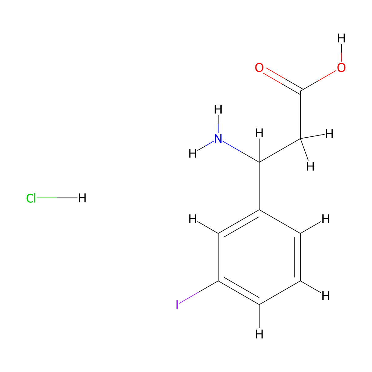 3-Amino-3-(3-iodophenyl)propanoic acid hydrochloride molecular structure, CAS 2137733-50-5