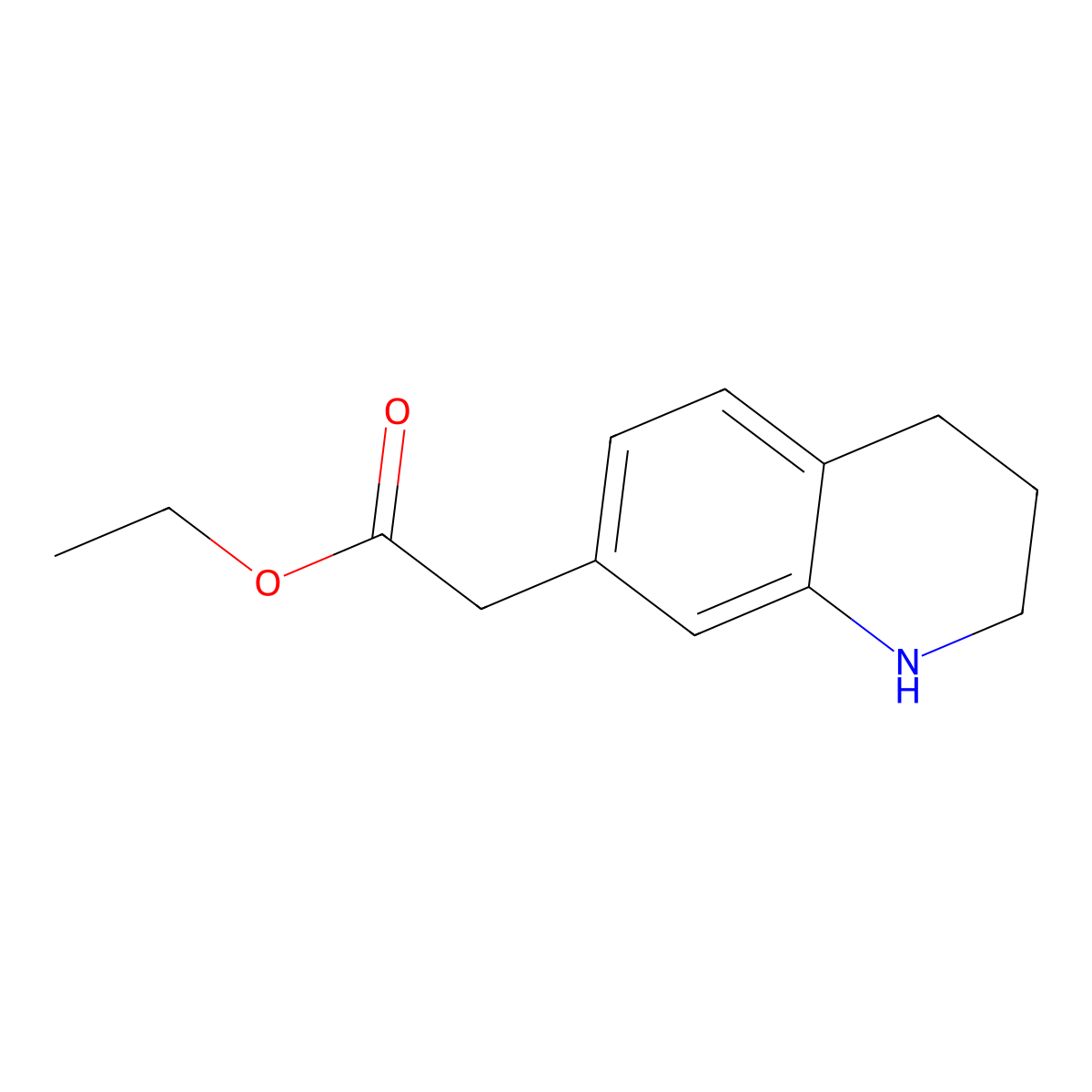 Ethyl 2-(1,2,3,4-tetrahydroquinolin-7-yl)acetate molecular structure, CAS 2137733-98-1