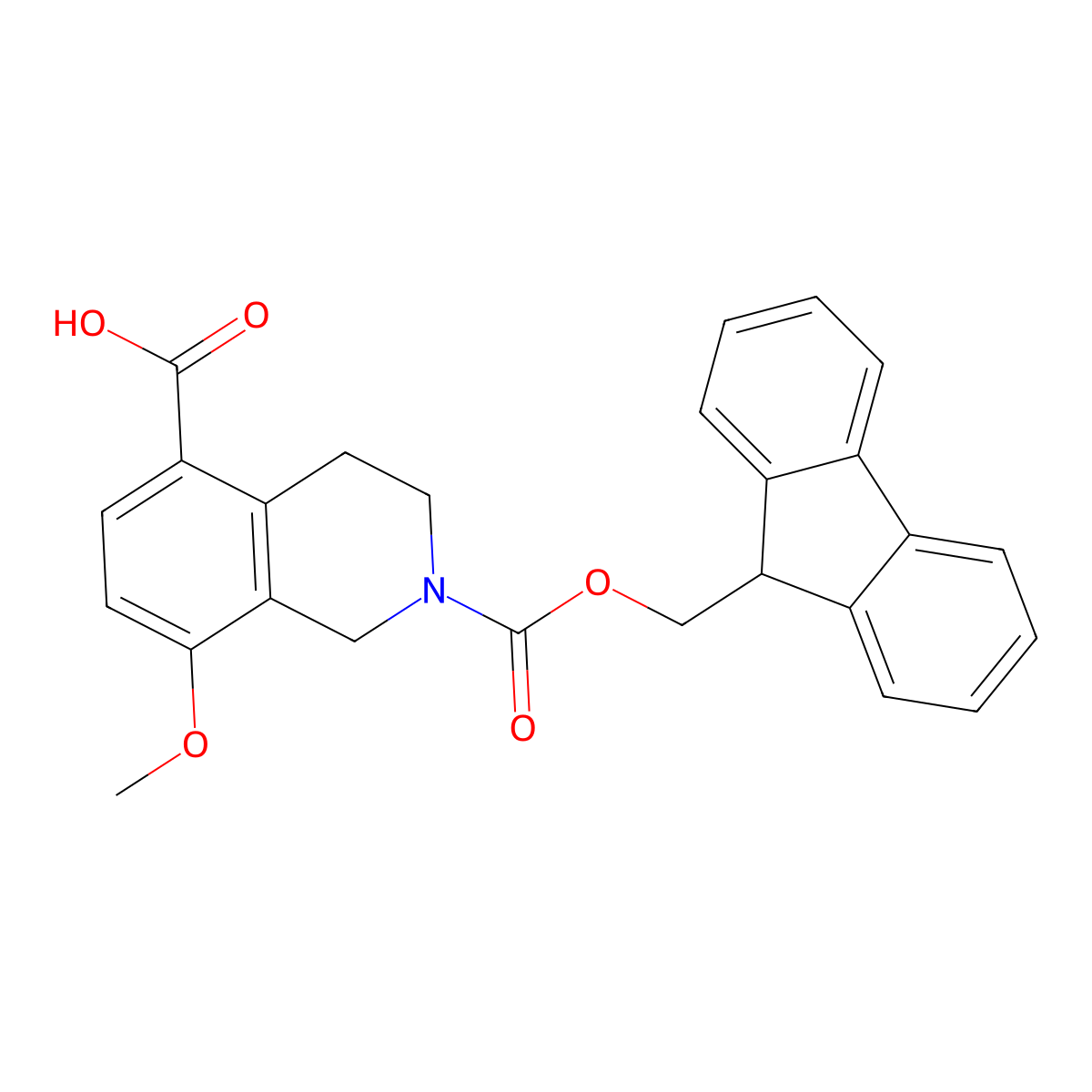 2-{[(9H-fluoren-9-yl)methoxy]carbonyl}-8-methoxy-1,2,3,4-tetrahydroisoquinoline-5-carboxylic acid molecular structure, CAS 2137734-29-1