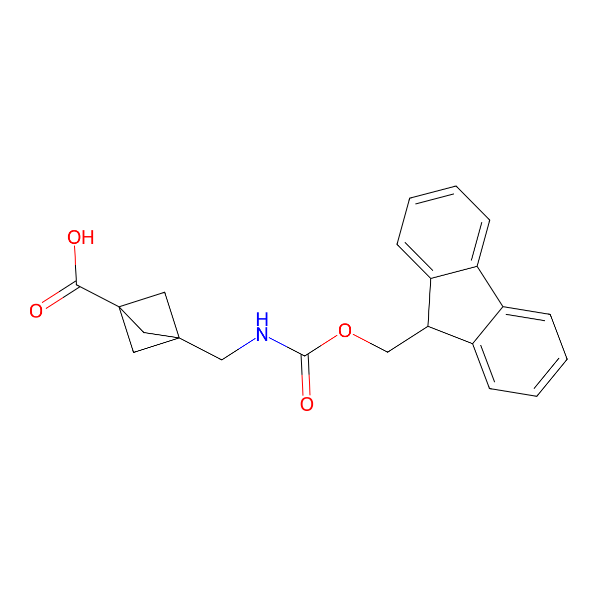 3-[({[(9H-fluoren-9-yl)methoxy]carbonyl}amino)methyl]bicyclo[1.1.1]pentane-1-carboxylic acid molecular structure, CAS 2137734-35-9