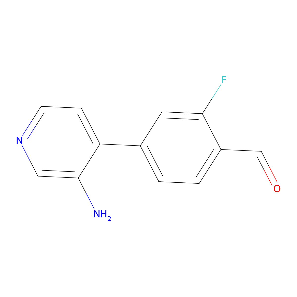 4-(3-Aminopyridin-4-yl)-2-fluorobenzaldehyde molecular structure, CAS 2137734-67-7