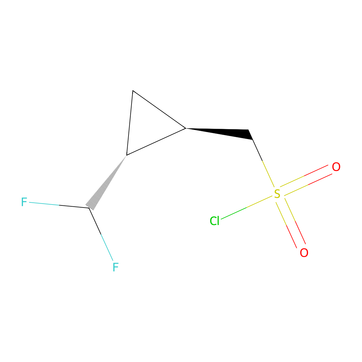 [(1R,2R)-2-(Difluoromethyl)cyclopropyl]methanesulfonyl chloride molecular structure, CAS 2137734-68-8